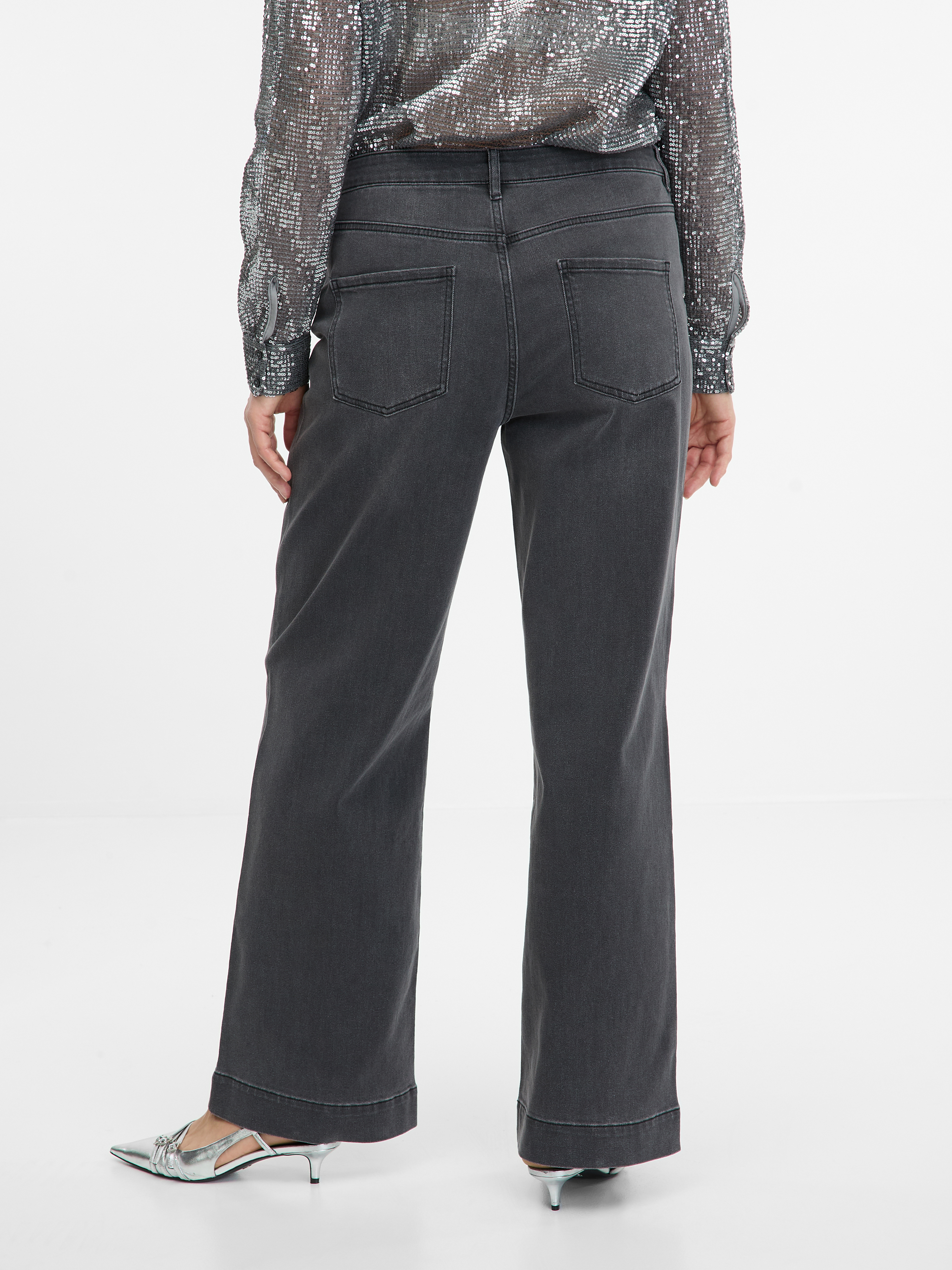 Dark grey women&#039;s wide leg jeans ORSAY - Women&#039;s