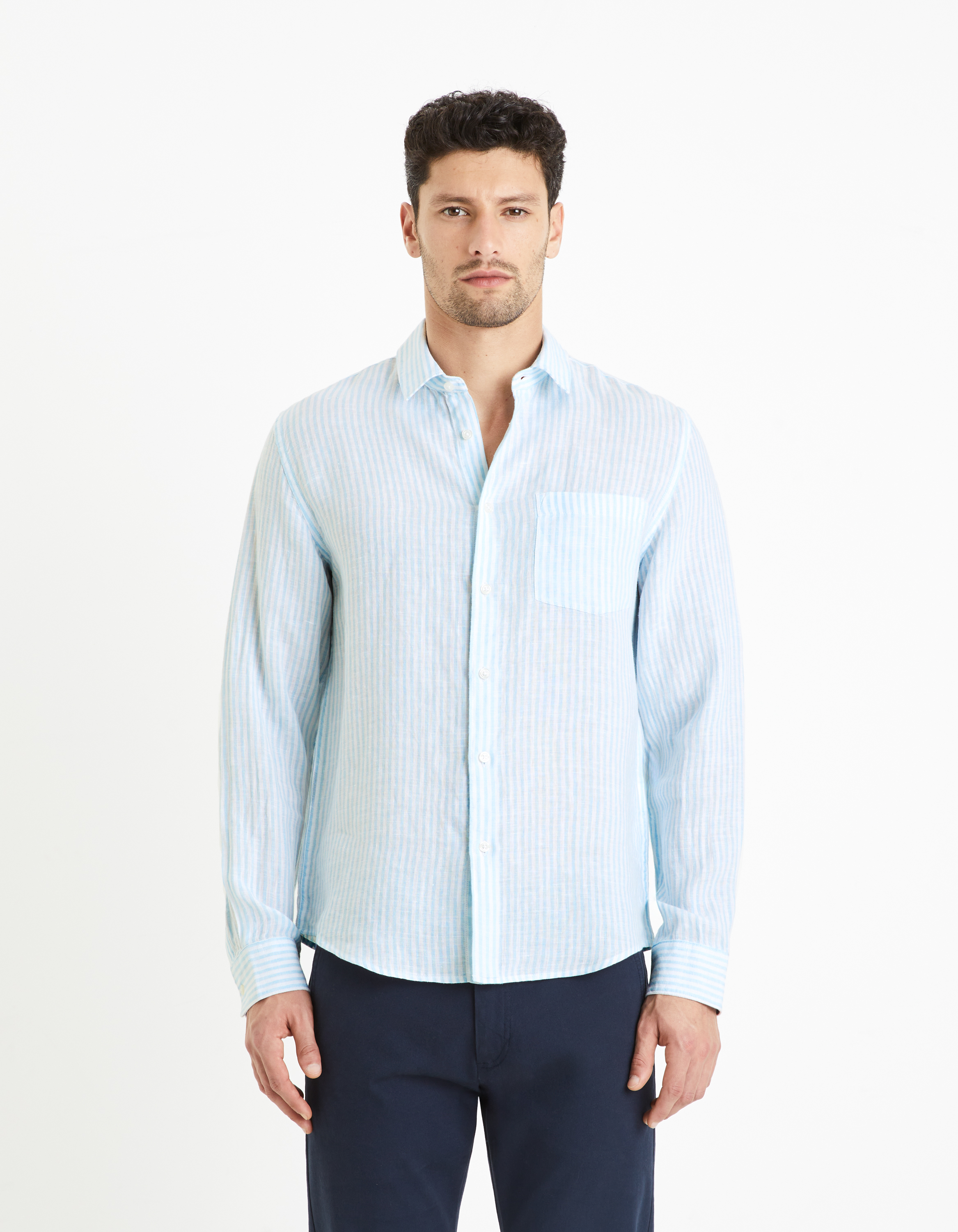 Camasi casual pentru barbati Celio - albastru deschis