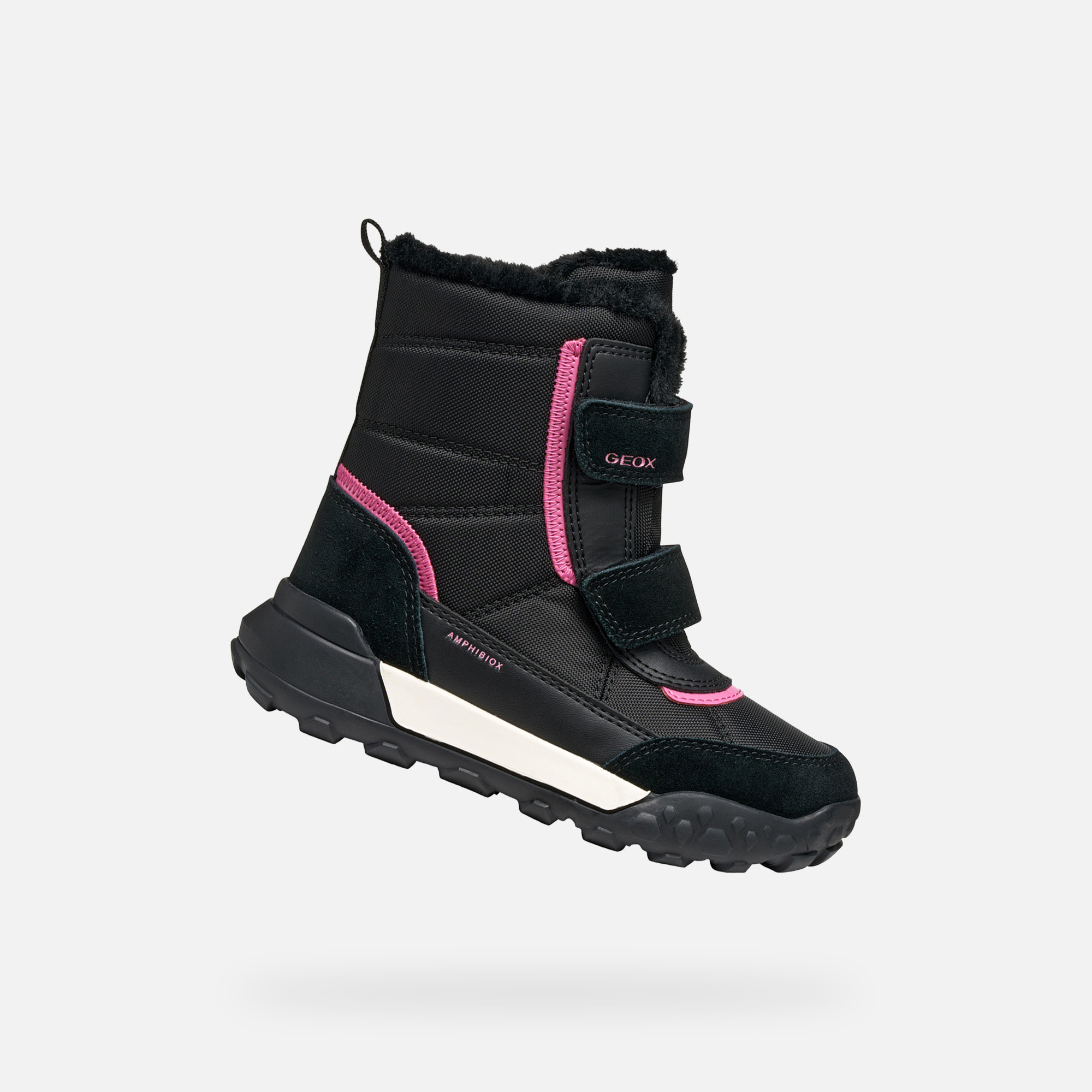 Black Girls Ankle Boots Geox Trekkyup AB - Girls