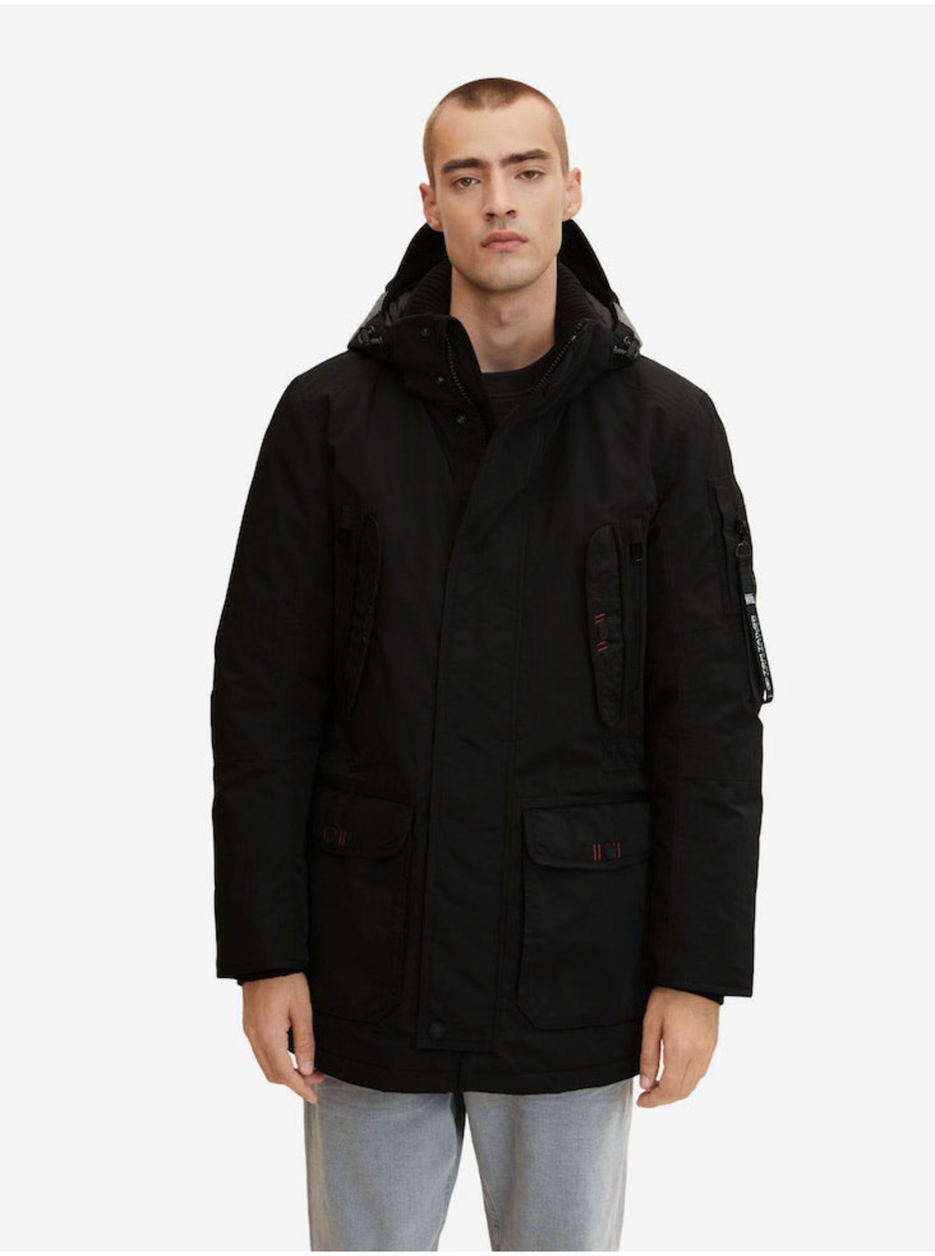 Black Men's Winter Hooded Jacket Tom Tailor - Men