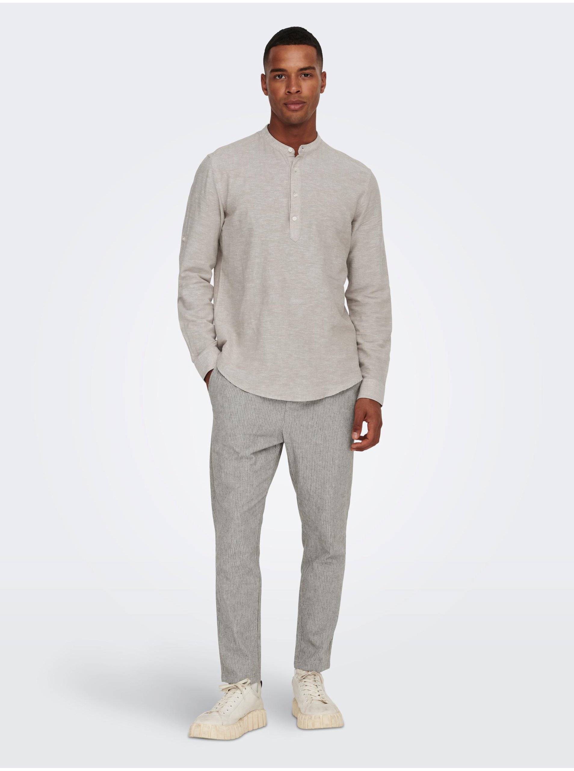 Pantaloni casual pentru barbati ONLY &amp; SONS - gri deschis