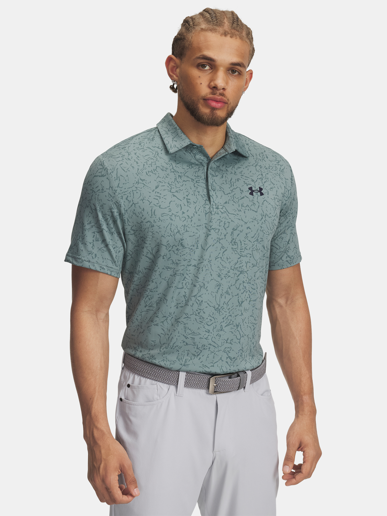 Men's Under Armour UA Playoff 3.0 Printed Polo-GRN T-Shirt - Men's
