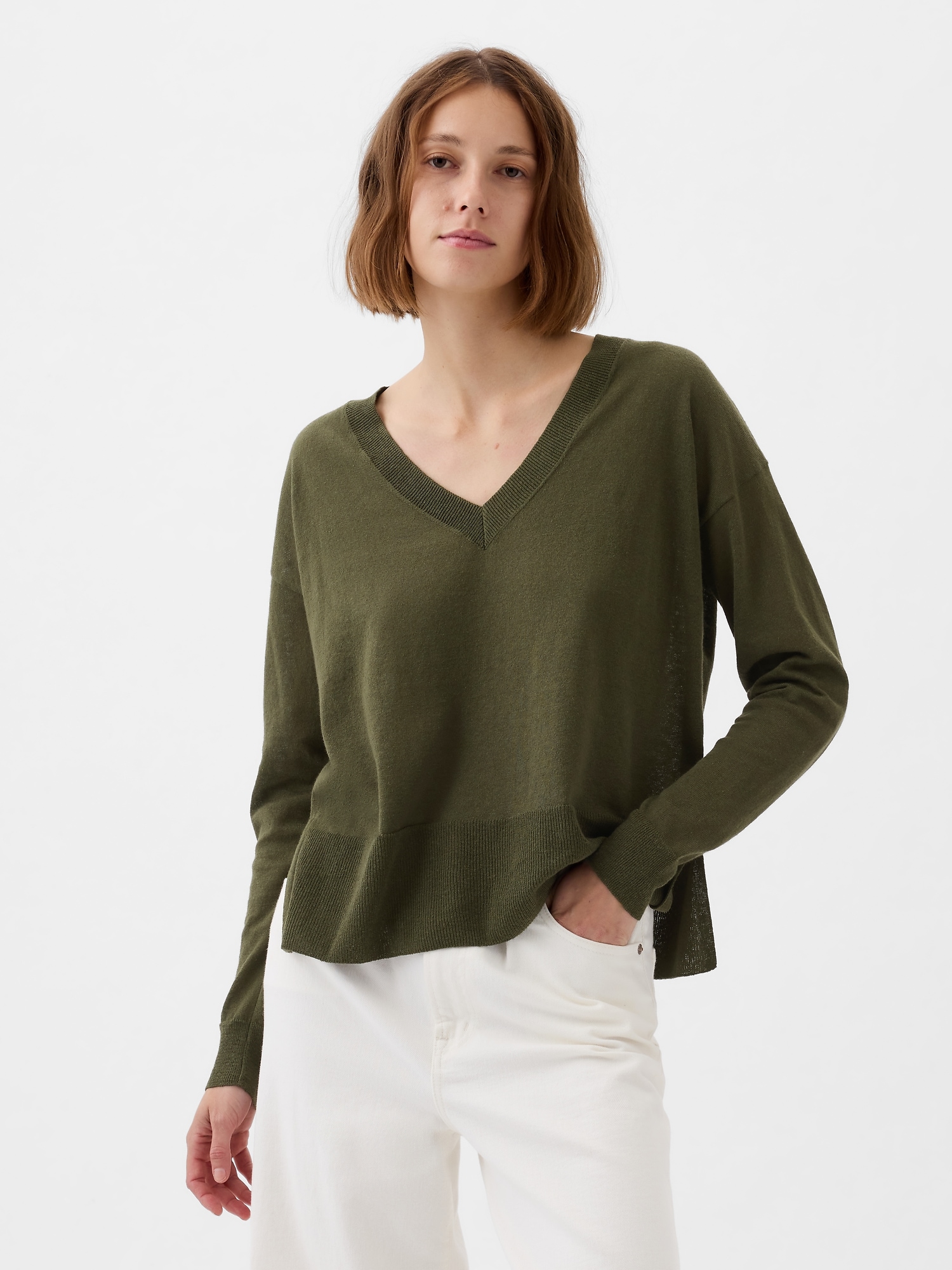 GAP Linen Sweater with Slits - Women