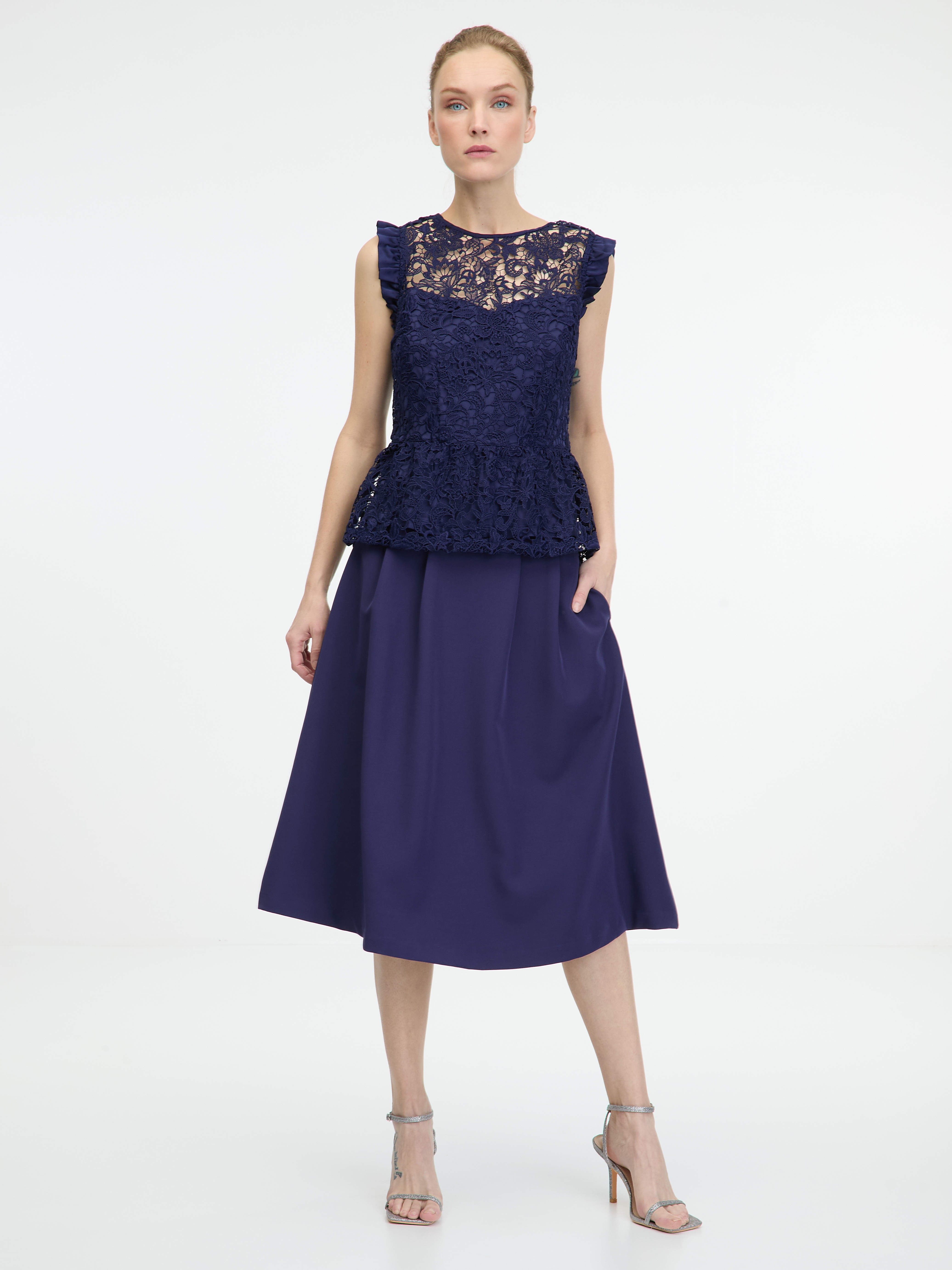 Dark blue women&#039;s knee-length skirt ORSAY - Women&#039;s