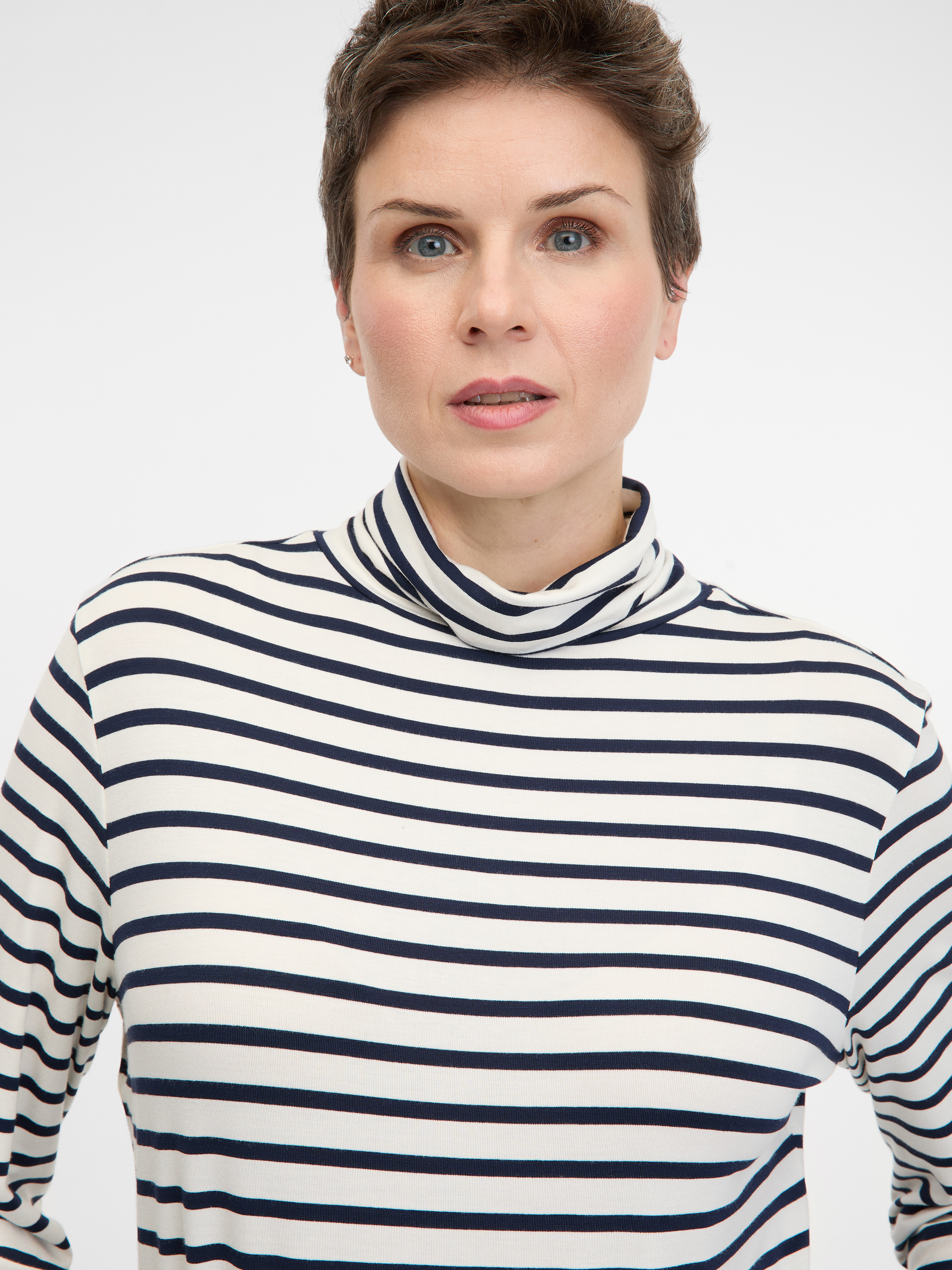 Navy Blue Women's Striped Long Sleeve T-Shirt ORSAY - Women's