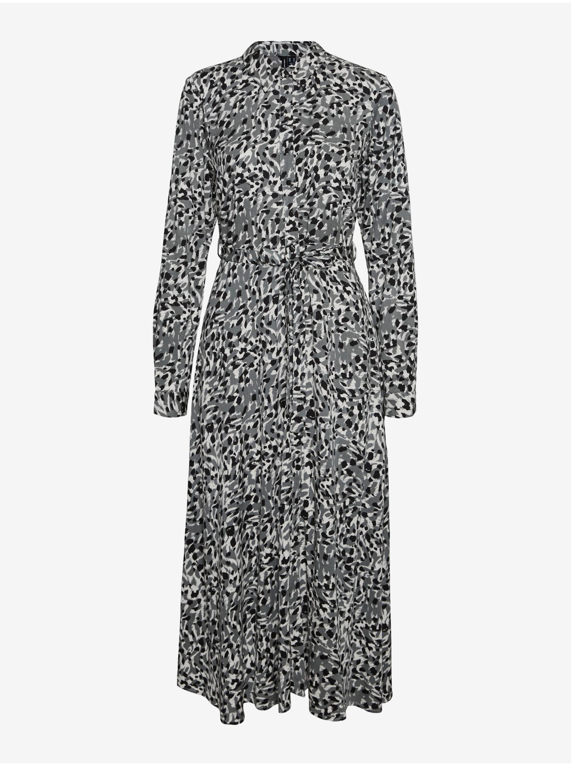 Women's grey patterned shirt dress VERO MODA Deb - Women
