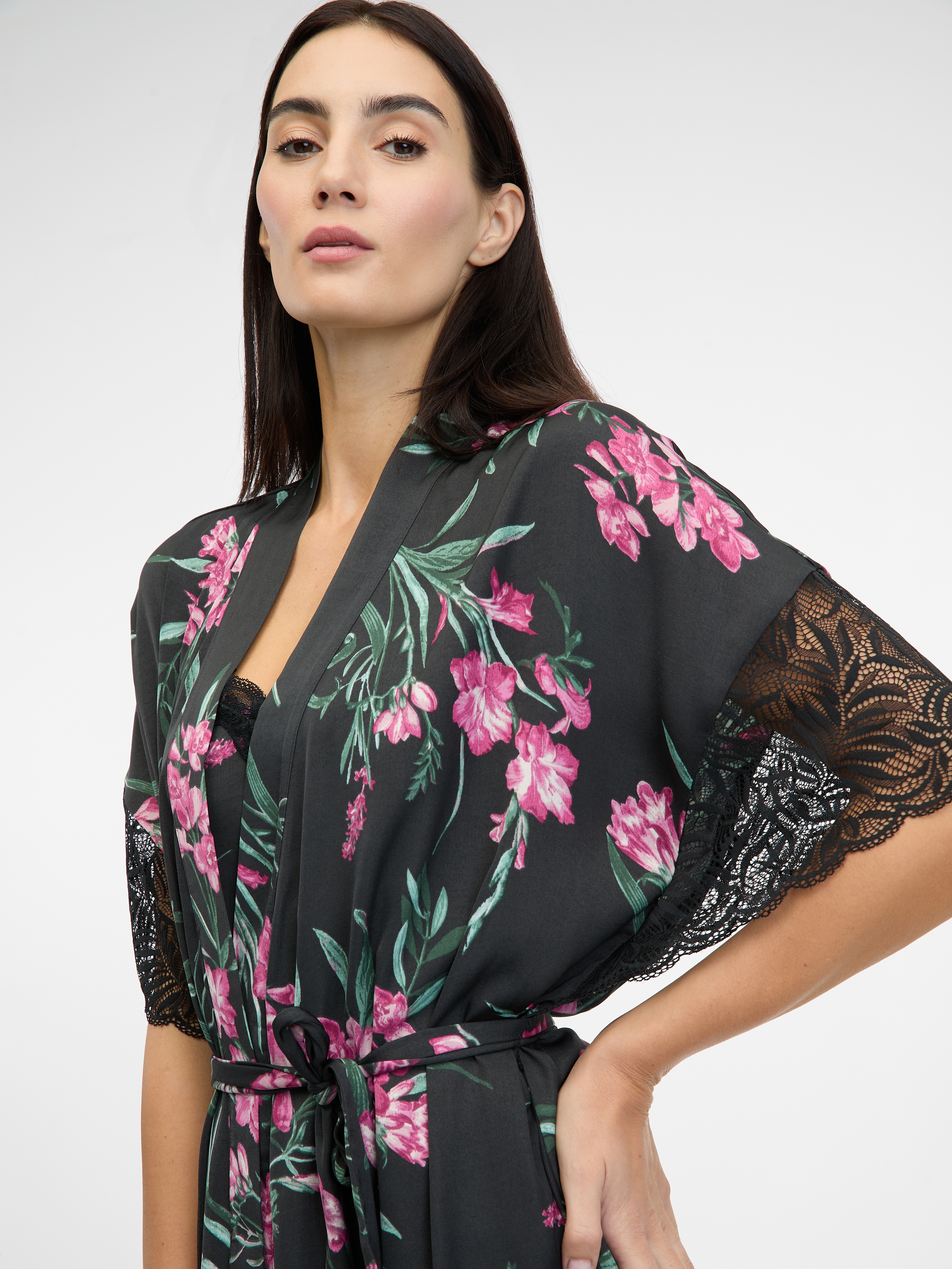 Black women&#039;s satin robe ORSAY - Women&#039;s