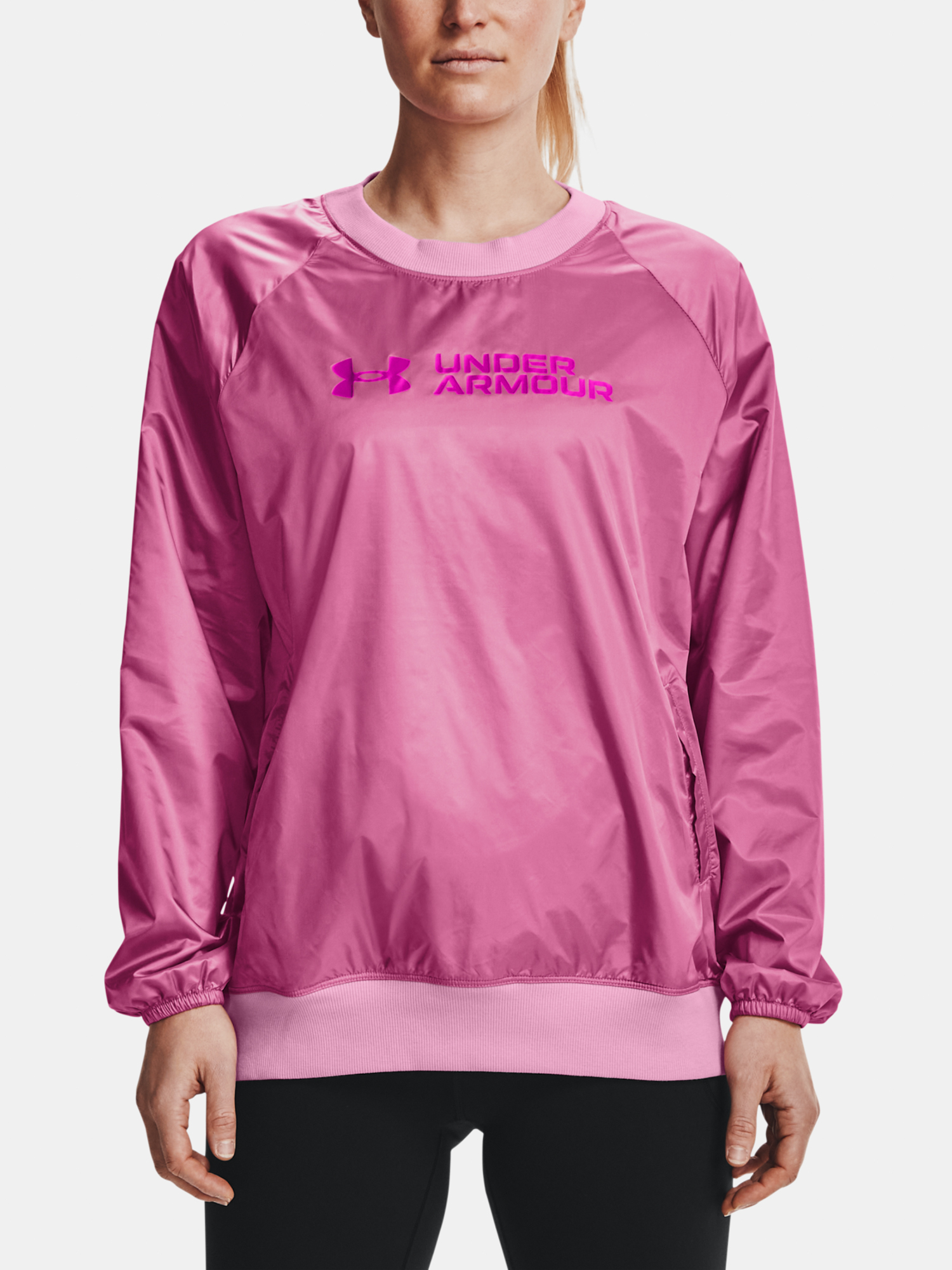 Under Armour Sweatshirt Recover Woven Shine Crew-PNK - Ladies