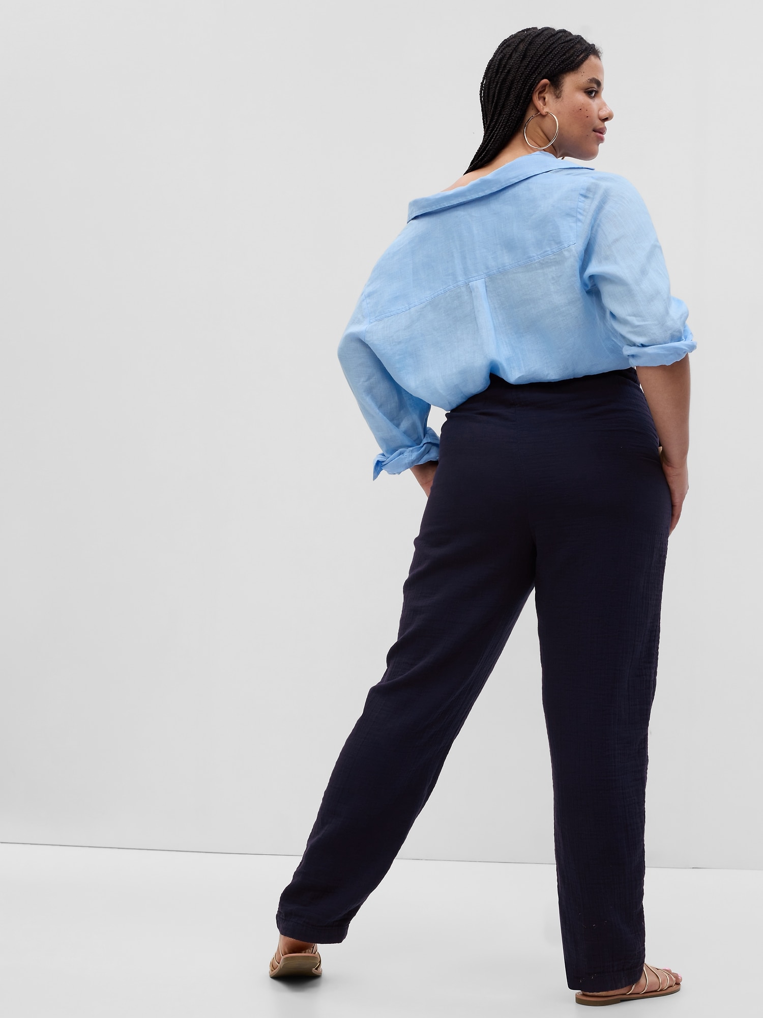 Pantaloni casual pentru femei GAP - albastru inchis