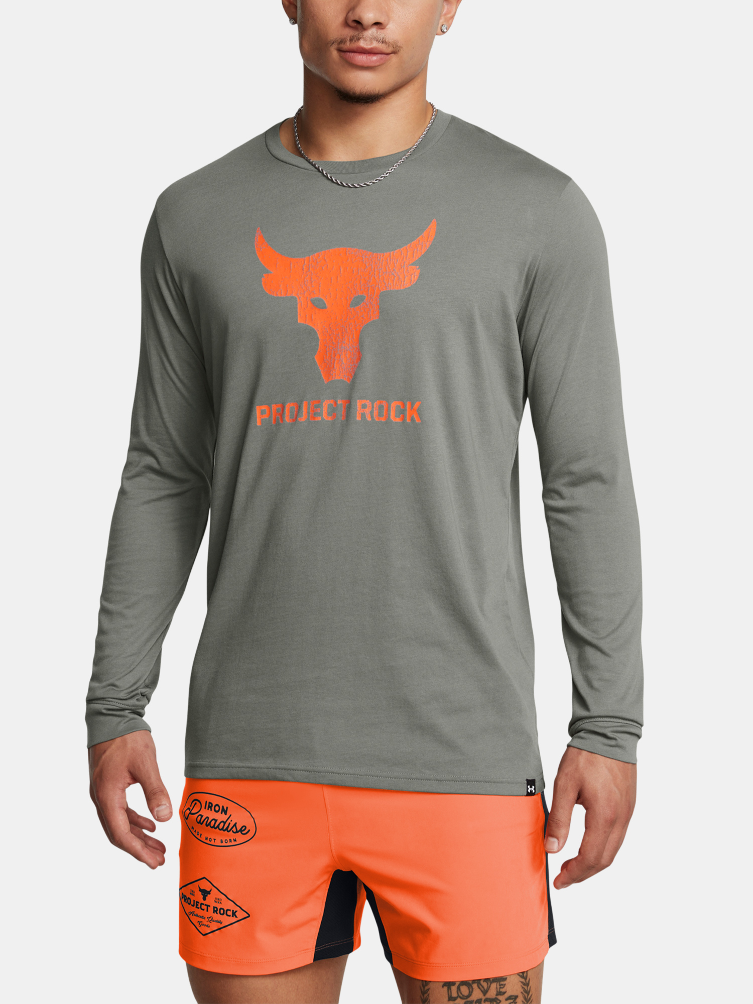 Under Armour Tričko UA PJT ROCK BRAHMA BULL LS-GRN - Pánské