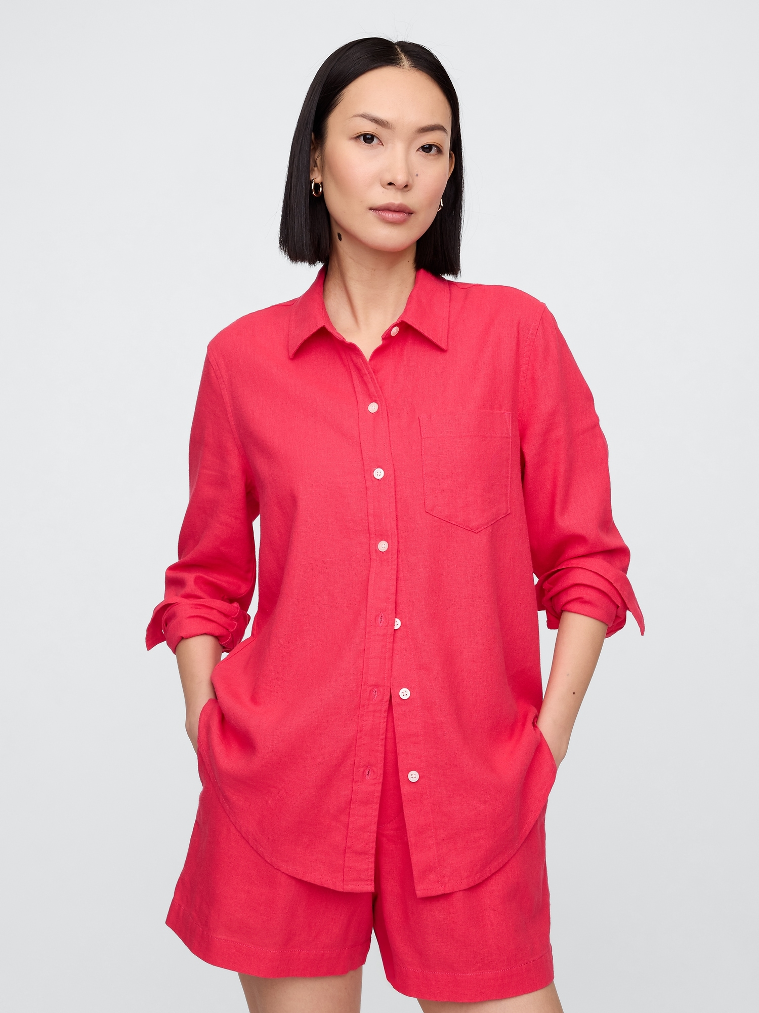 GAP Linen Shirt Easy Shirt - Women&#039;s