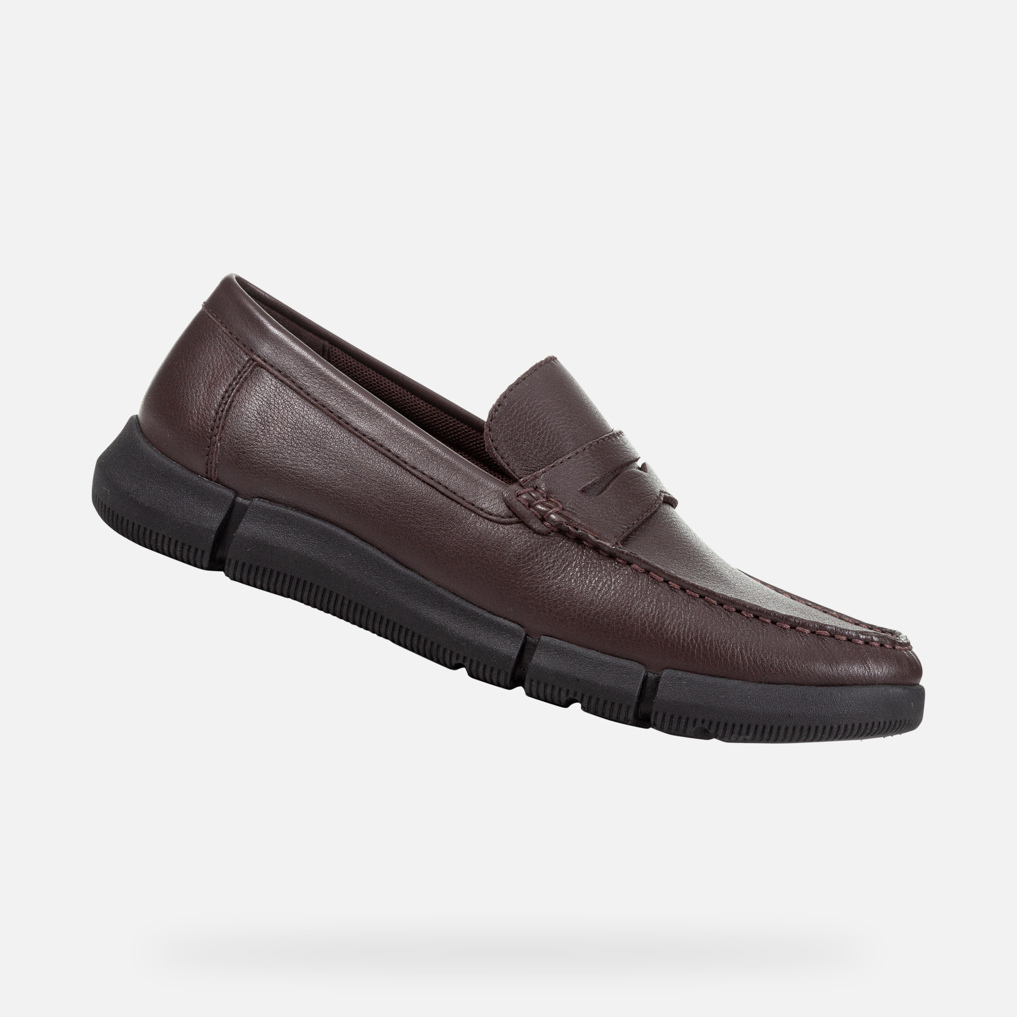 Dark brown men&#039;s moccasins Geox Adacter M Wide - Men&#039;s