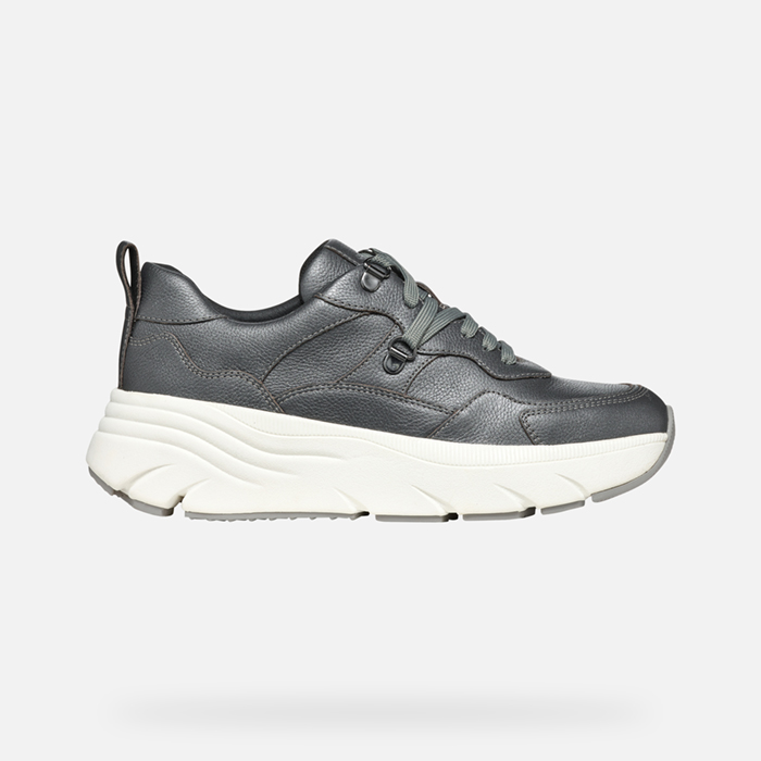 Dark grey women's sneakers Geox Diamanta - Women's
