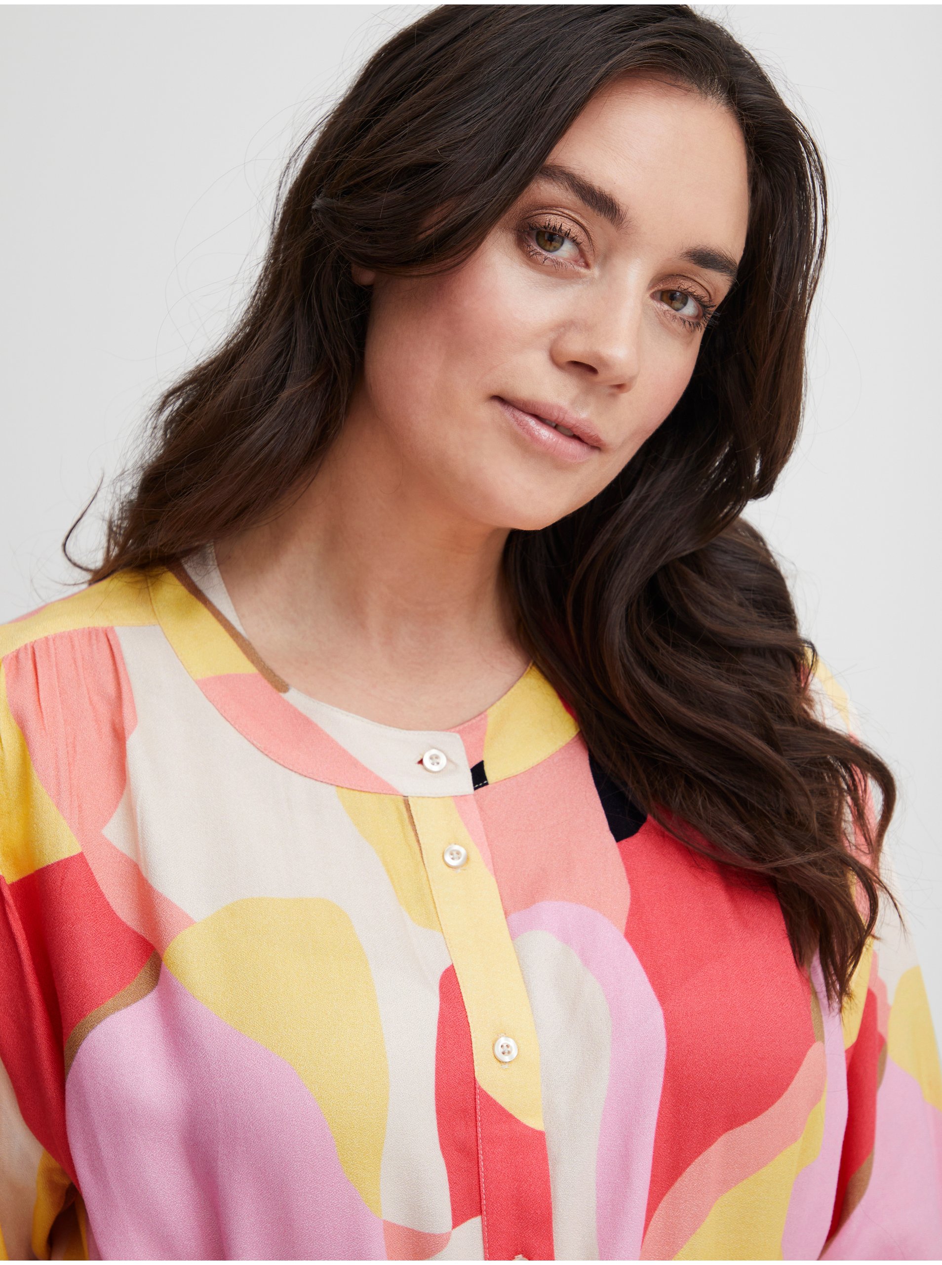 Marimi curvy pentru femei Fransa - roz, alb