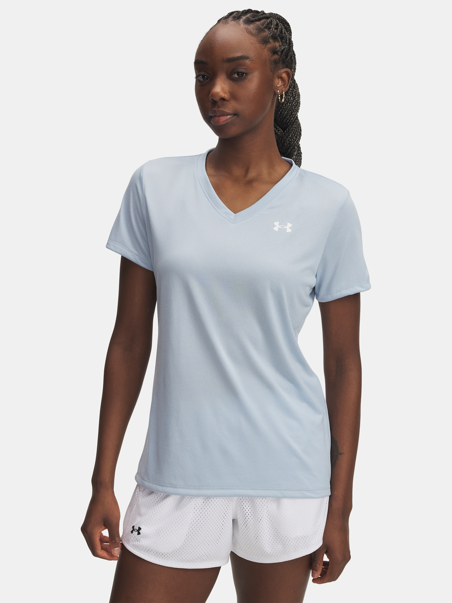 Womens T-shirt Under Armour Tech SSV- Solid-BLU - Womens