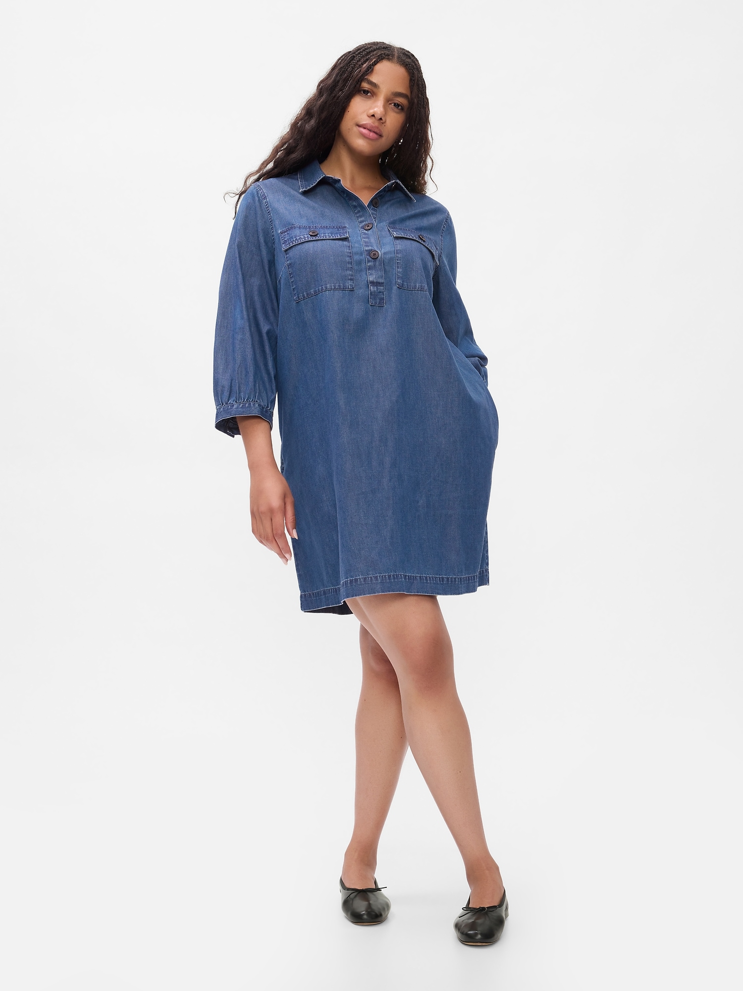 GAP Denim mini dress UltraSoft Utility - Women's