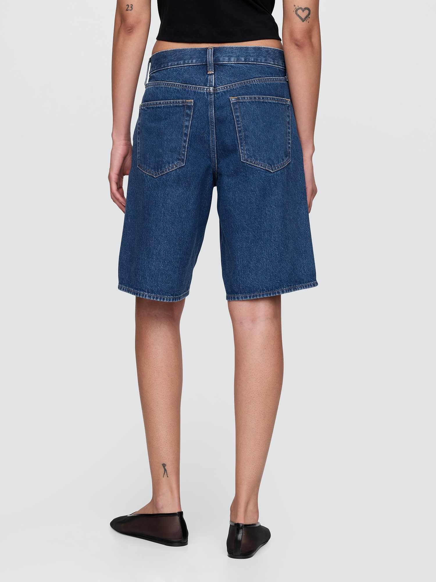 GAP Denim Shorts Mid Rise Longline - Women&#039;s