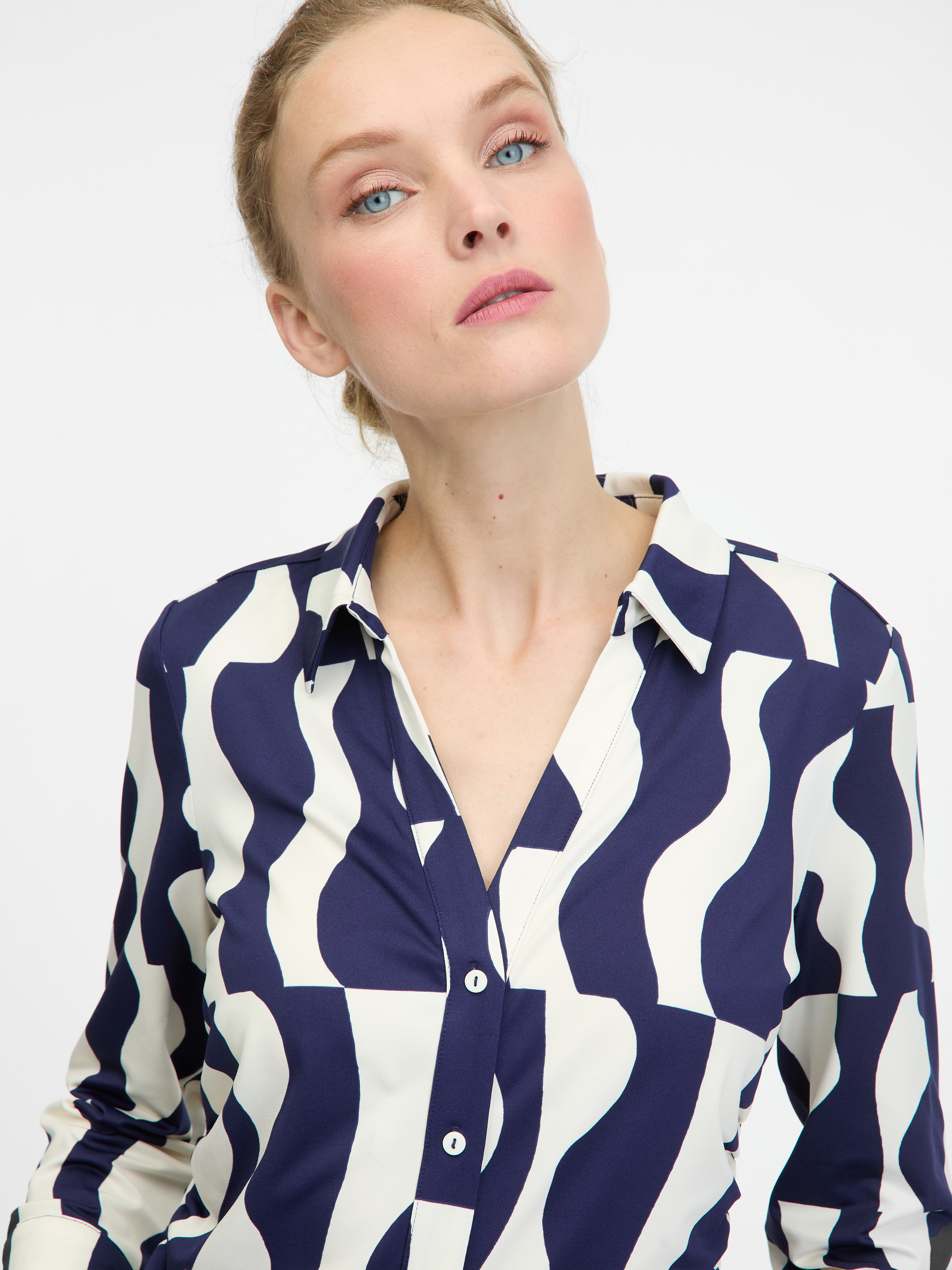 Dark blue women's blouse with collar ORSAY - Women's