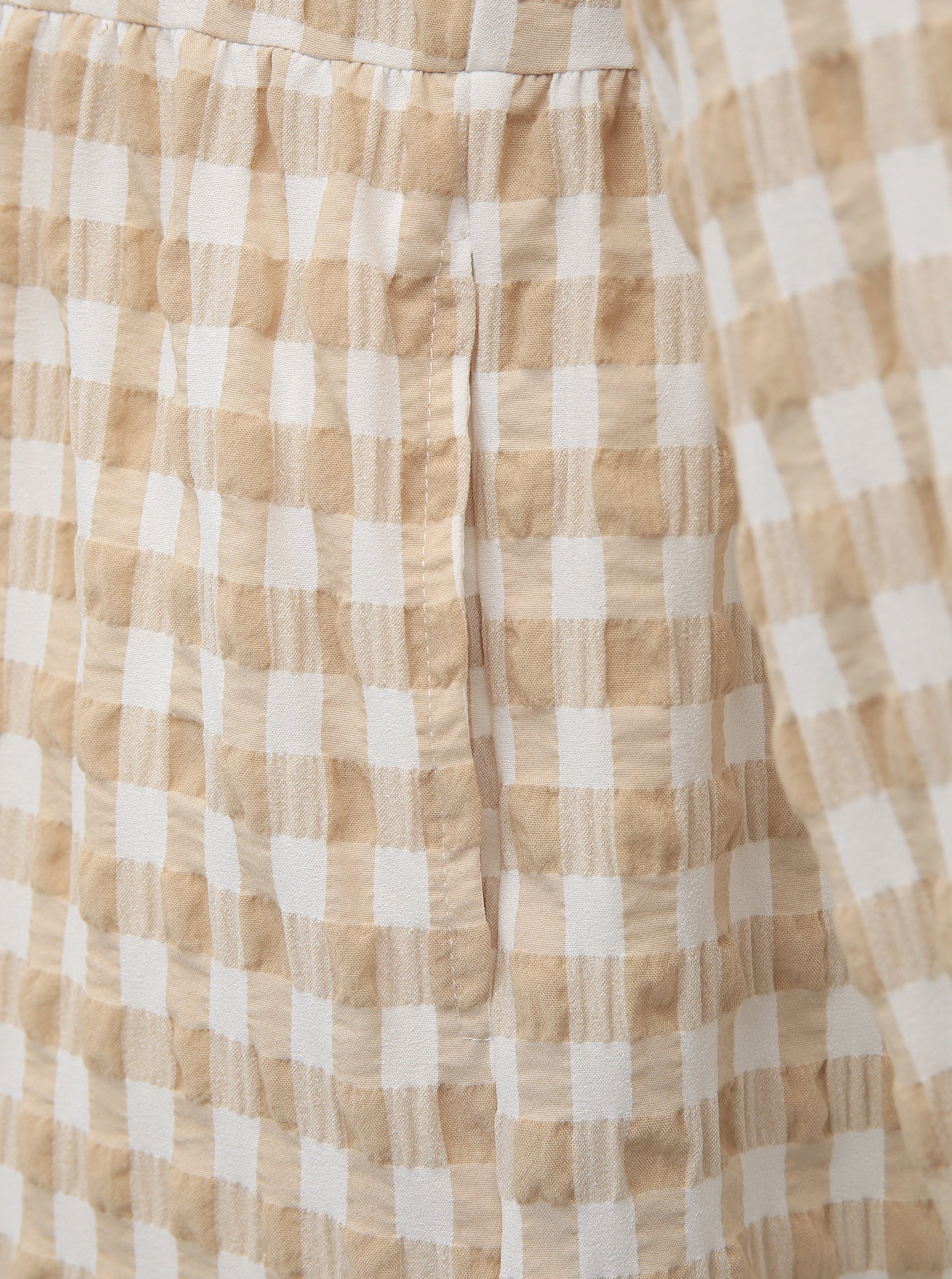 White-beige checkered dress VERO MODA Kimi - Women's