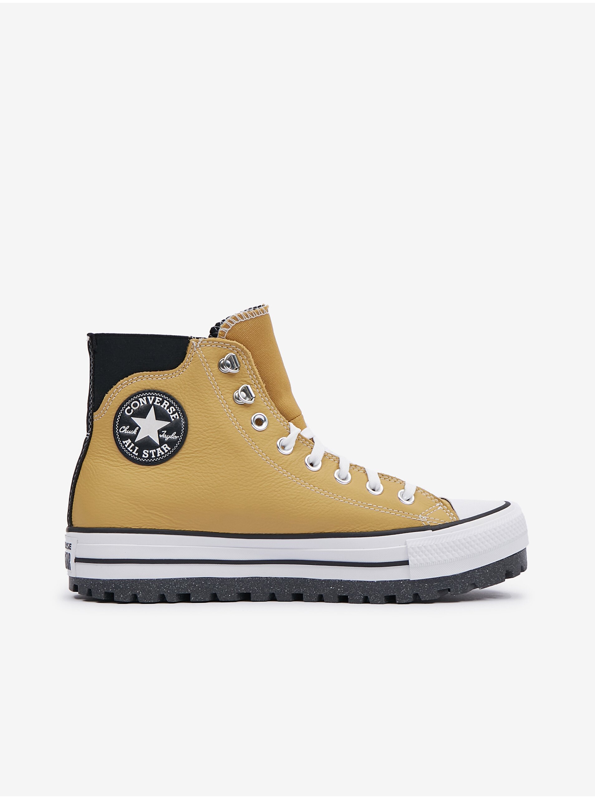 Men's Converse Chuck Taylor A Mustard Leather Ankle Sneakers - Men's