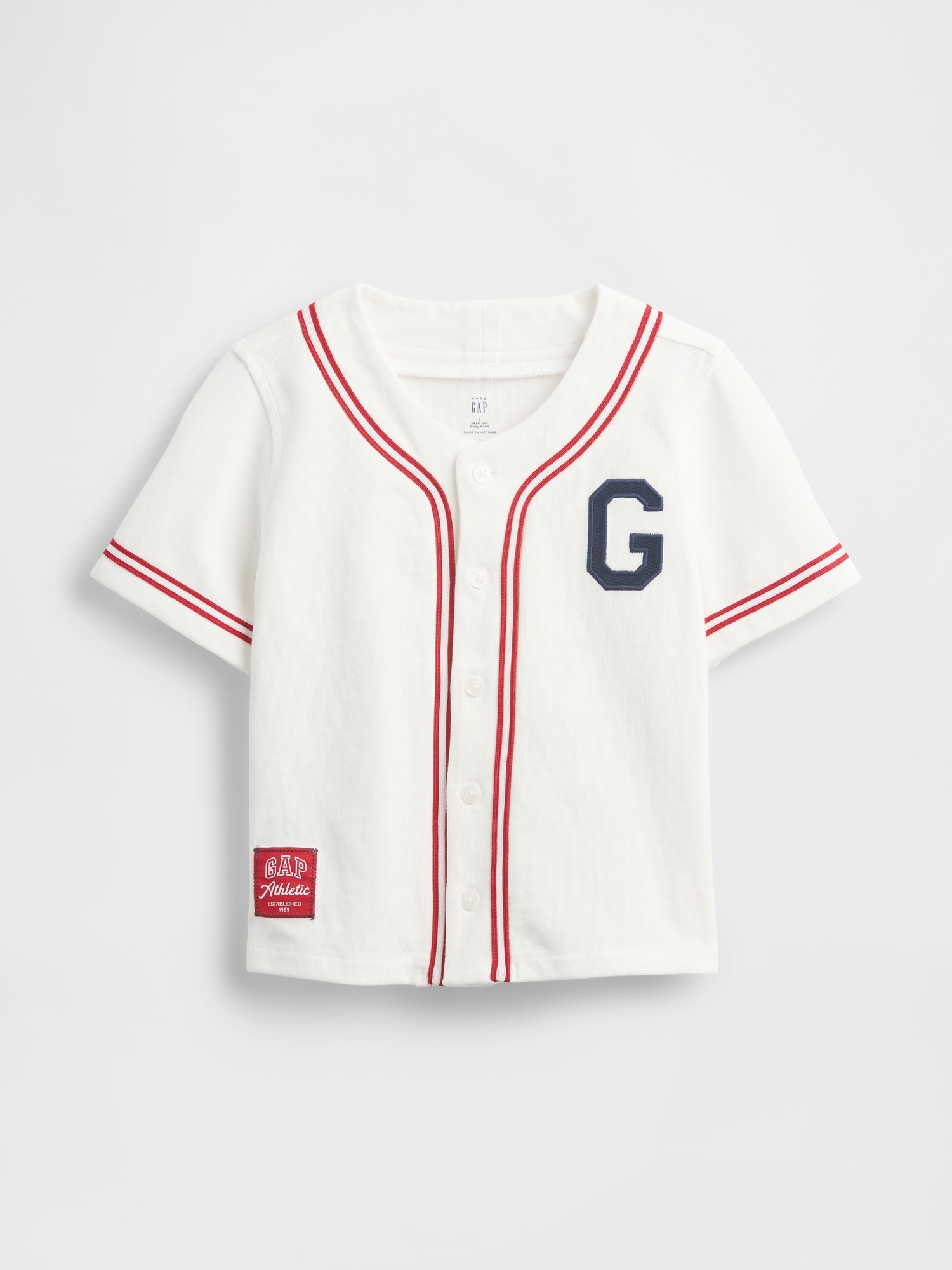GAP Baby mikinová košile na knoflíky Baseball Americana - Kluci