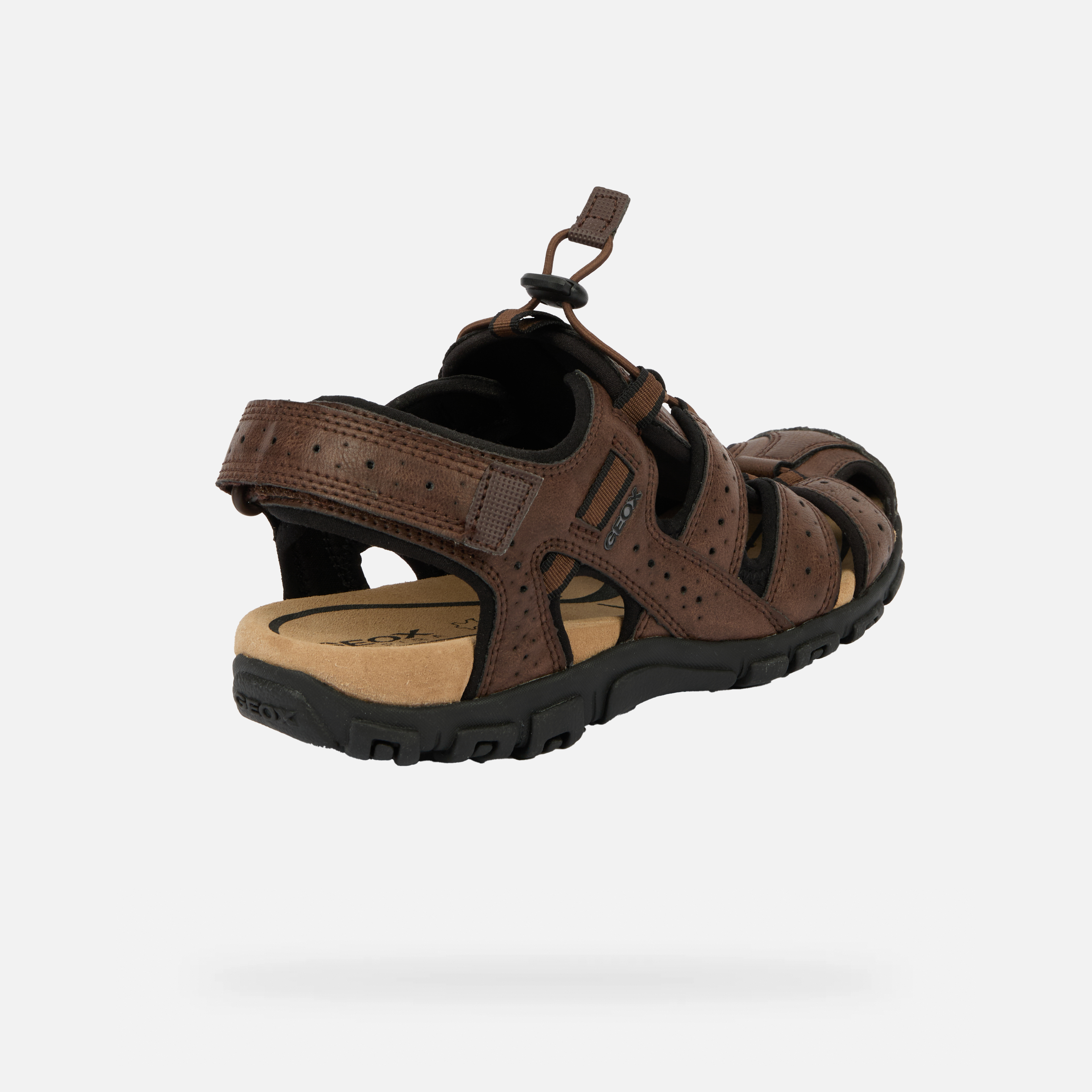 Dark Brown Men&#039;s Sandals Geox Omo Sandal Strada - Mens