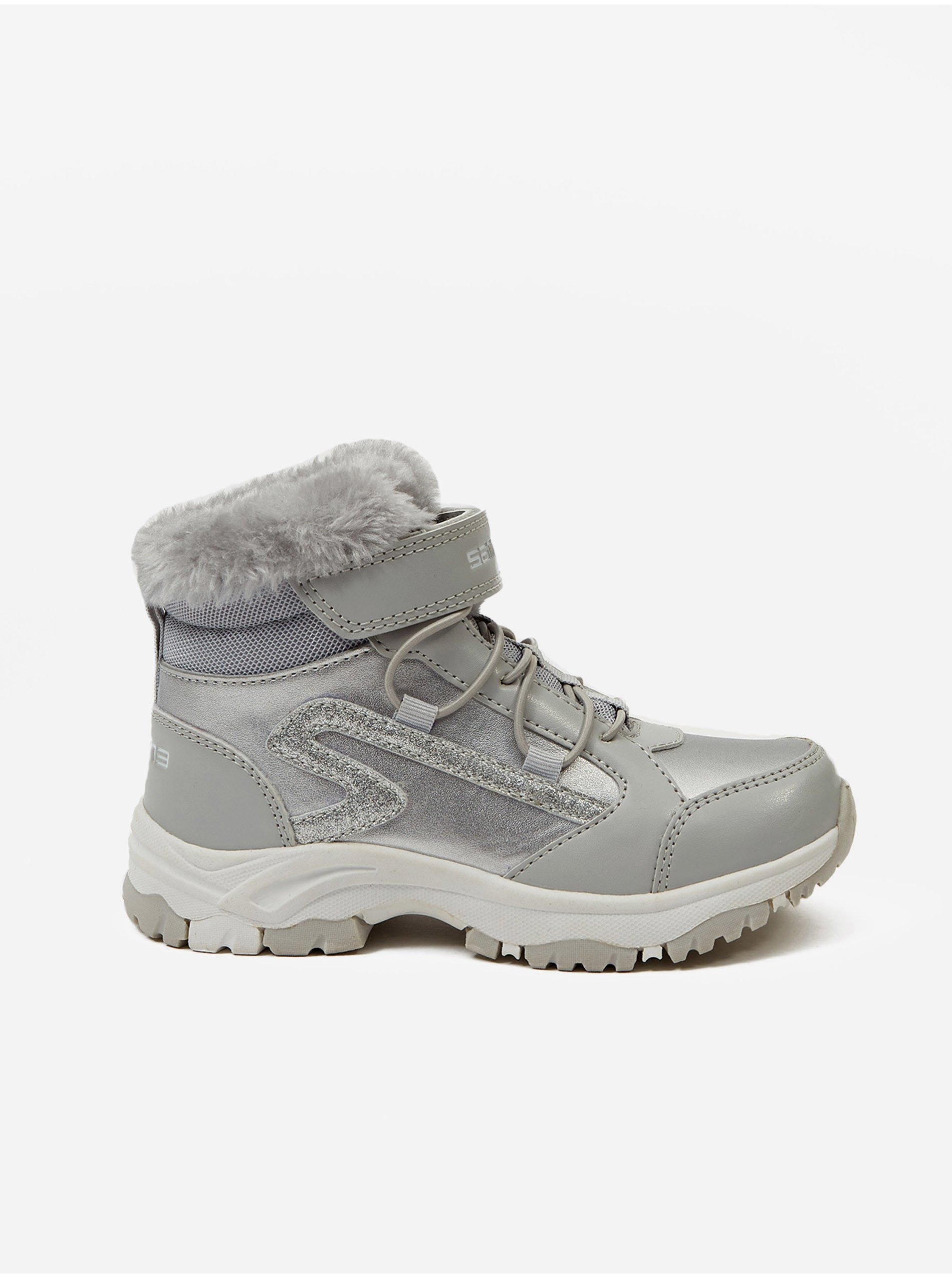 Levně SAM73 Holčičí kotníkové zateplené zimní boty ve stříbrné barvě SAM 73 Dis - Holky
