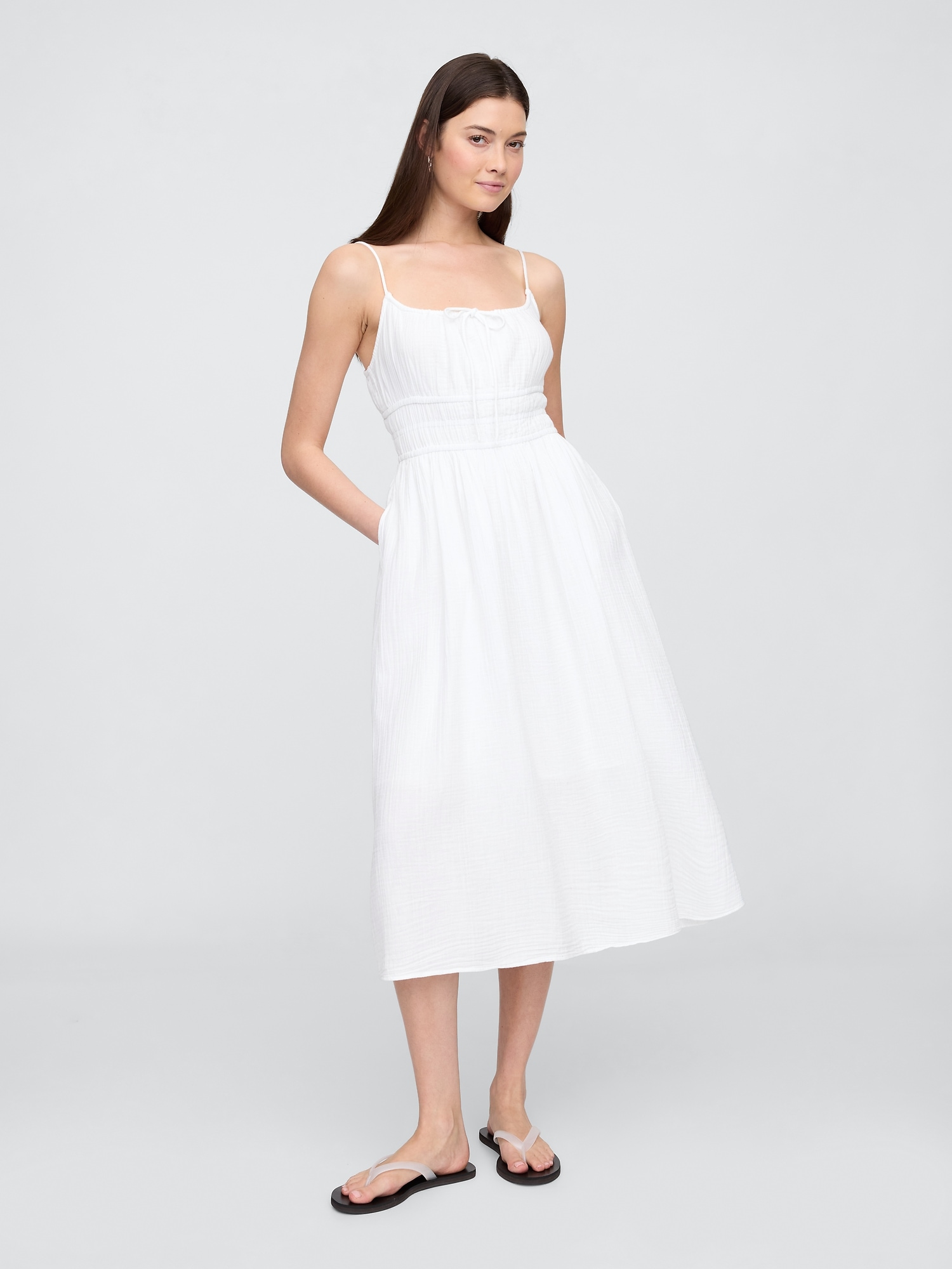 GAP Muslin maxi dress with pockets - Womens