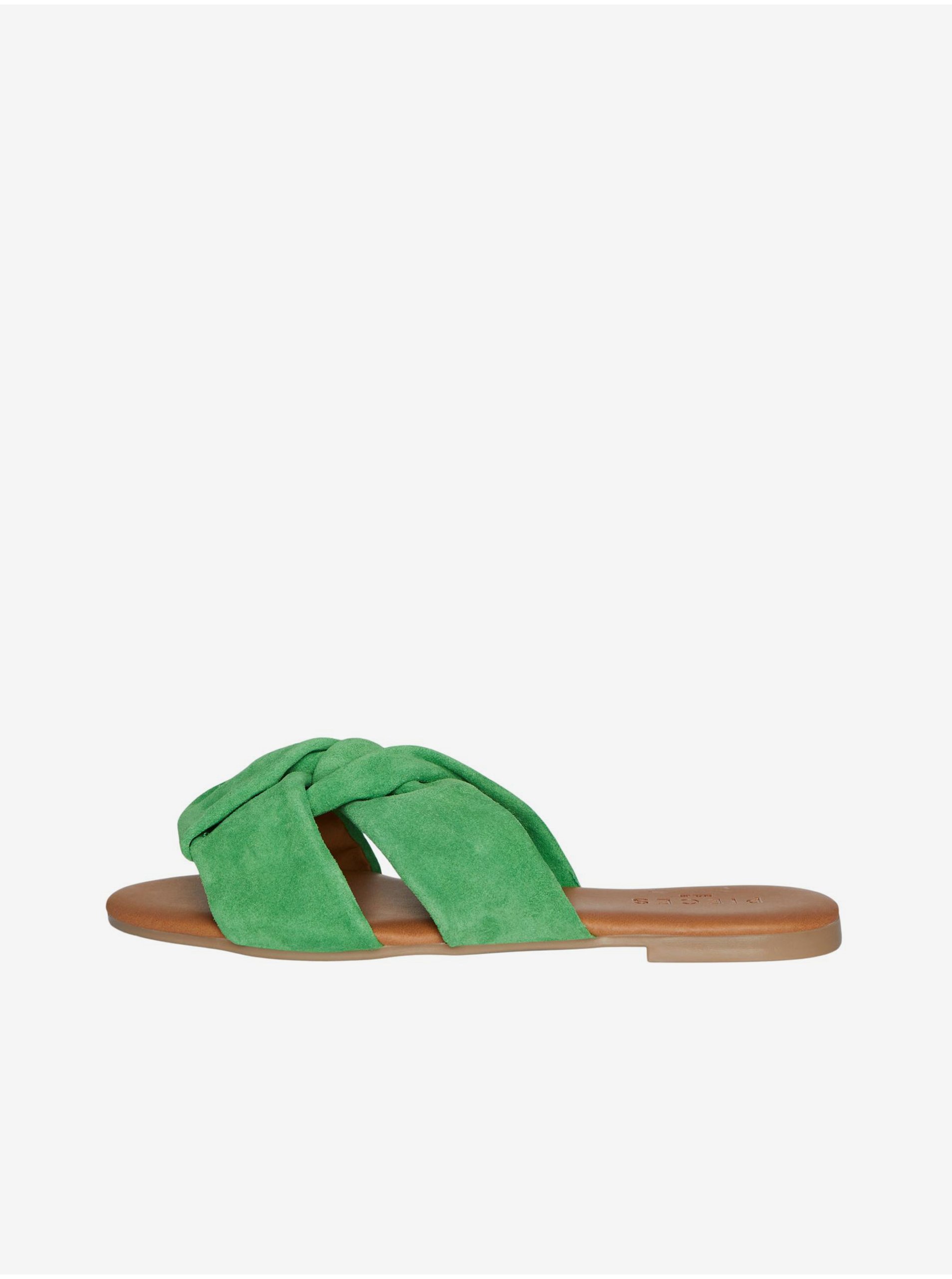 Green Women's Suede Slippers Pieces Visana - Women's