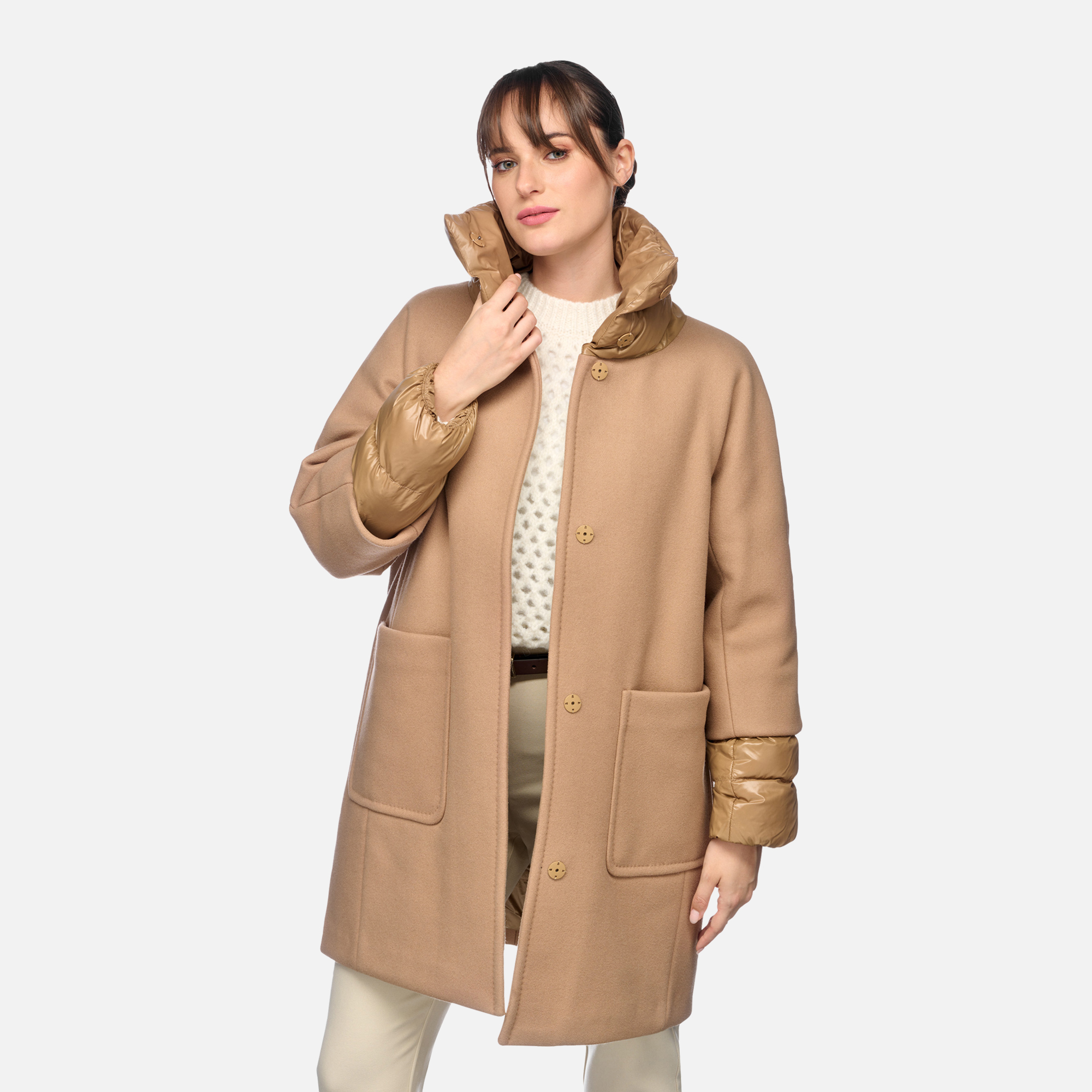 Brown women's coat Geox Diamanta - Women's
