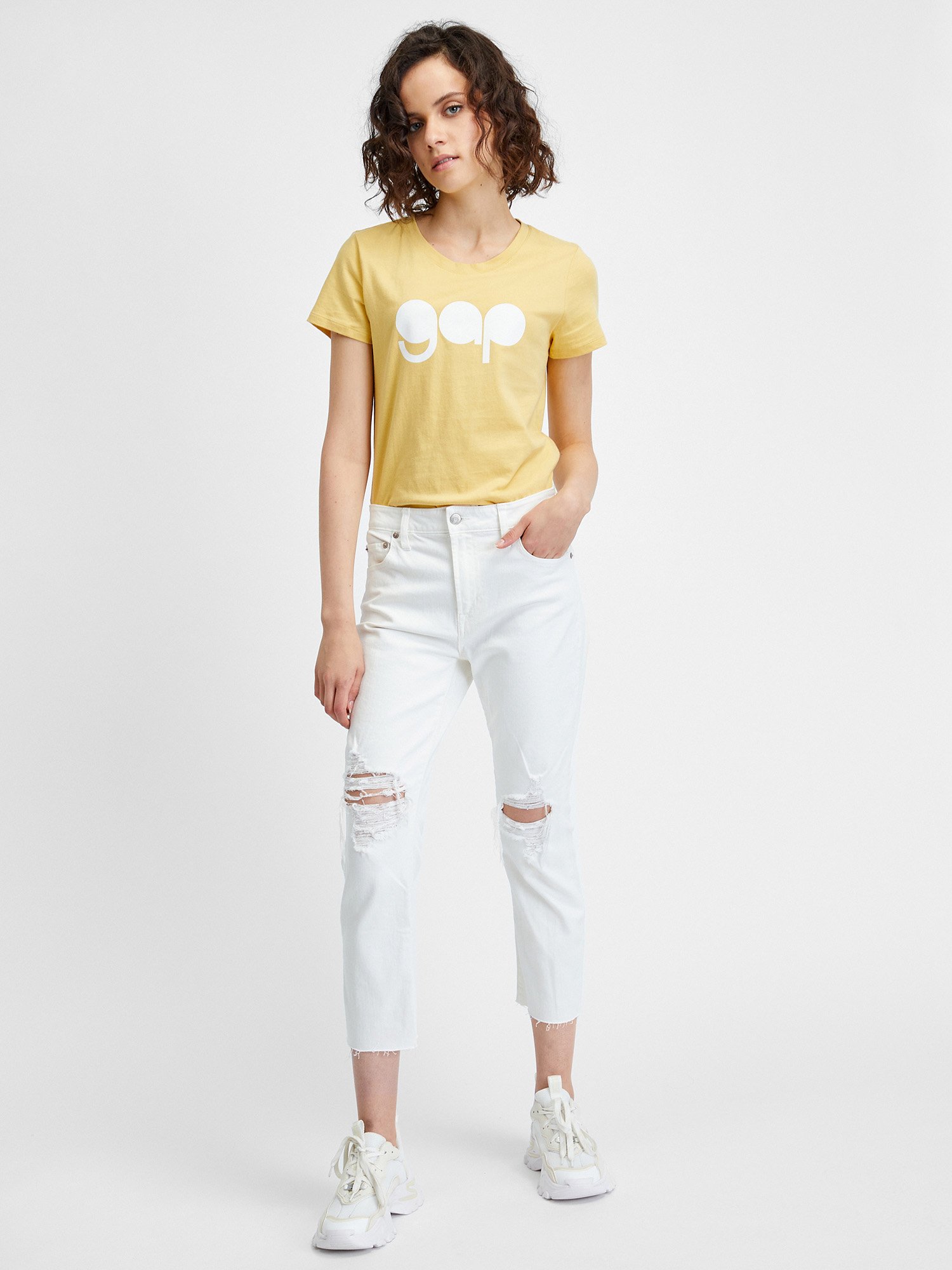 GAP Jeans Slim Boyfriend White Dest - Women