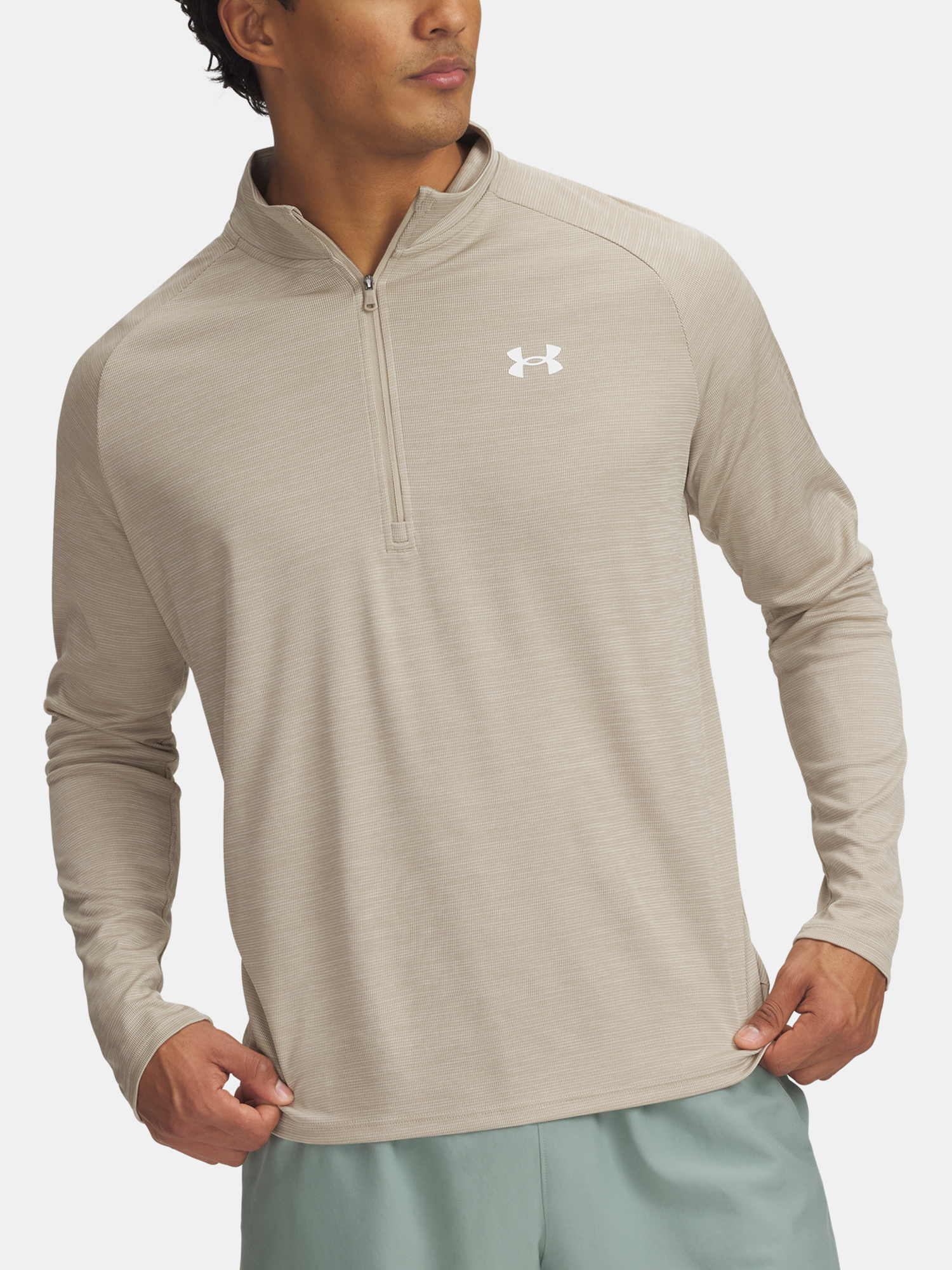 Mens T-shirt Under Armour UA Tech Textured 1/2 Zip - Mens