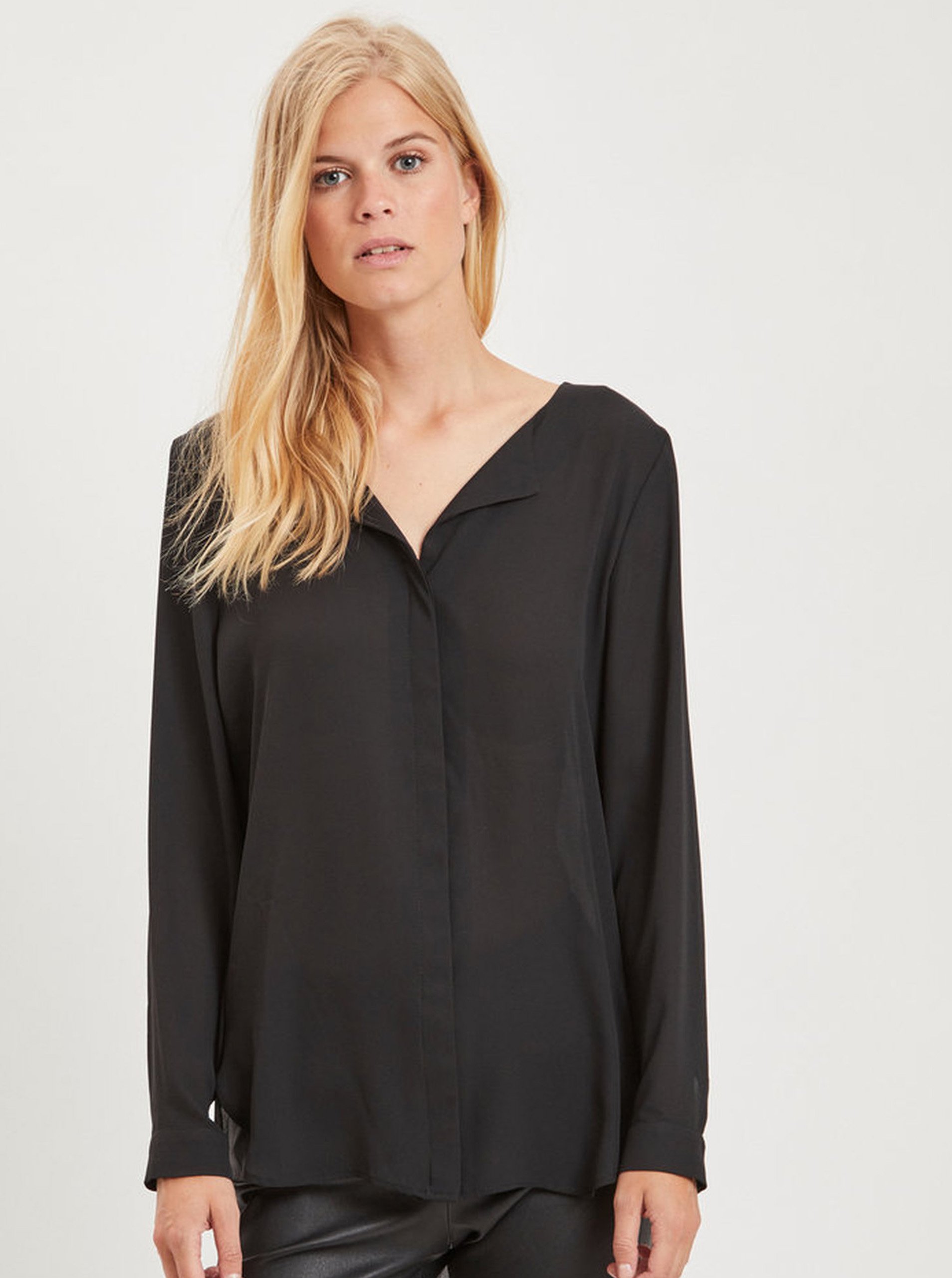 Black Blouse With Long Sleeve VILA Lucy - Women