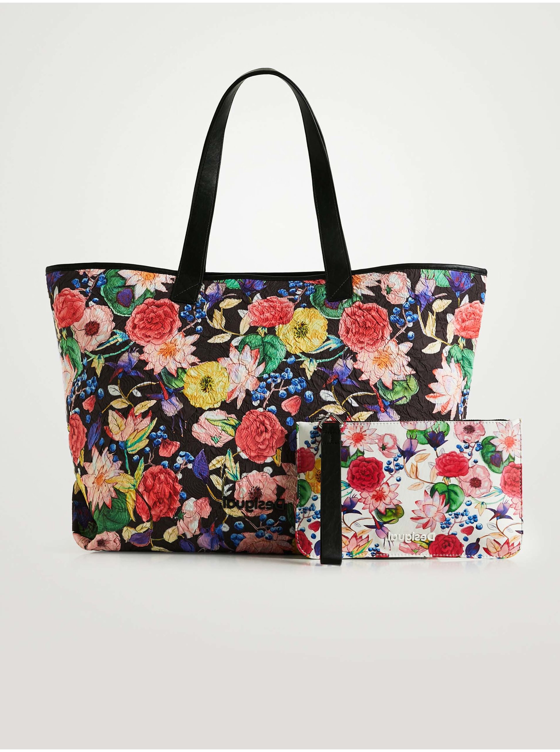 Black Ladies Floral Handbag Desigual Eterea Black Namibia Fabri - Ladies
