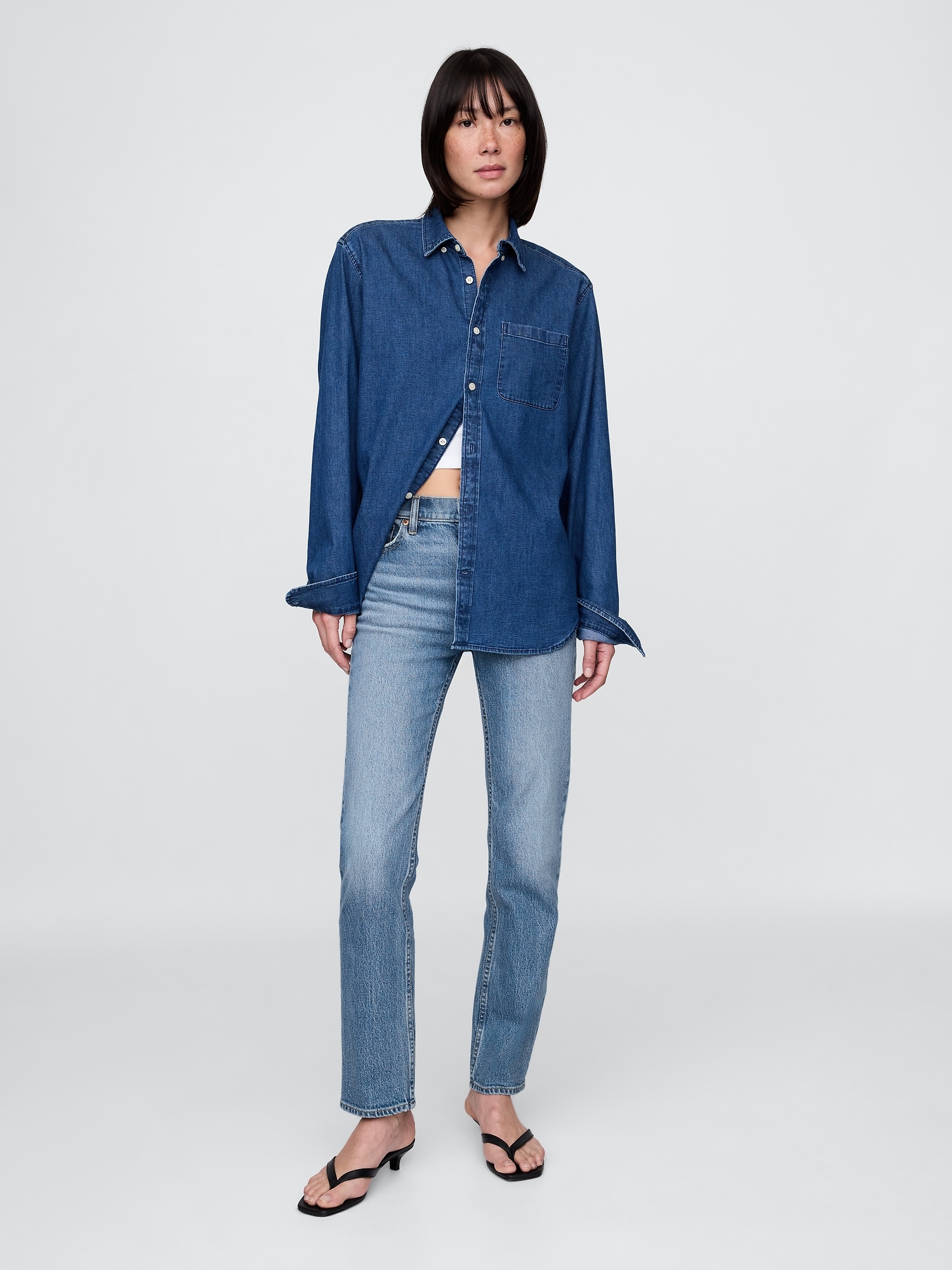 GAP dámske rifle High Rise '90s Slim Straight