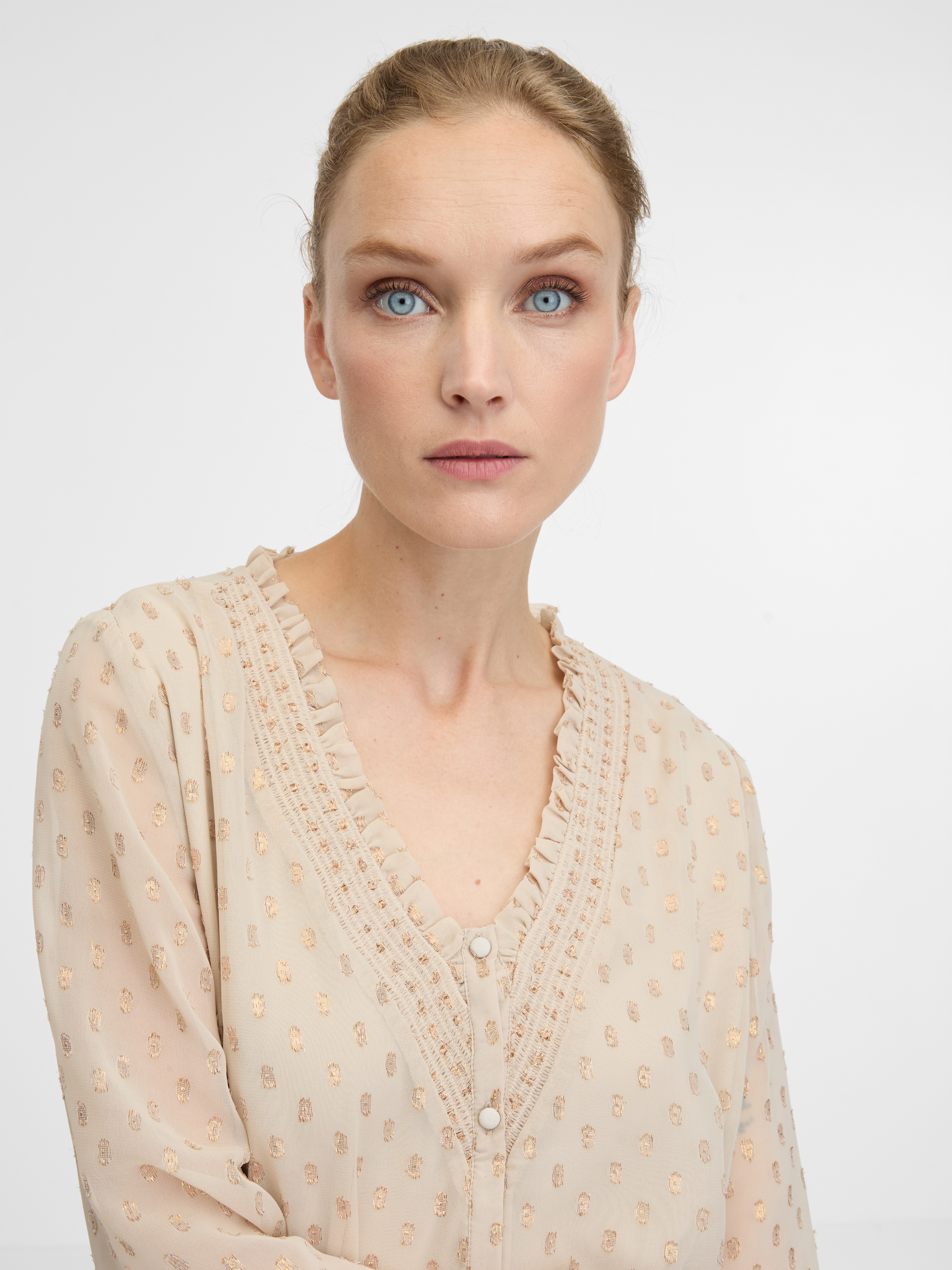 Beige women's blouse with long sleeves ORSAY - Ladies