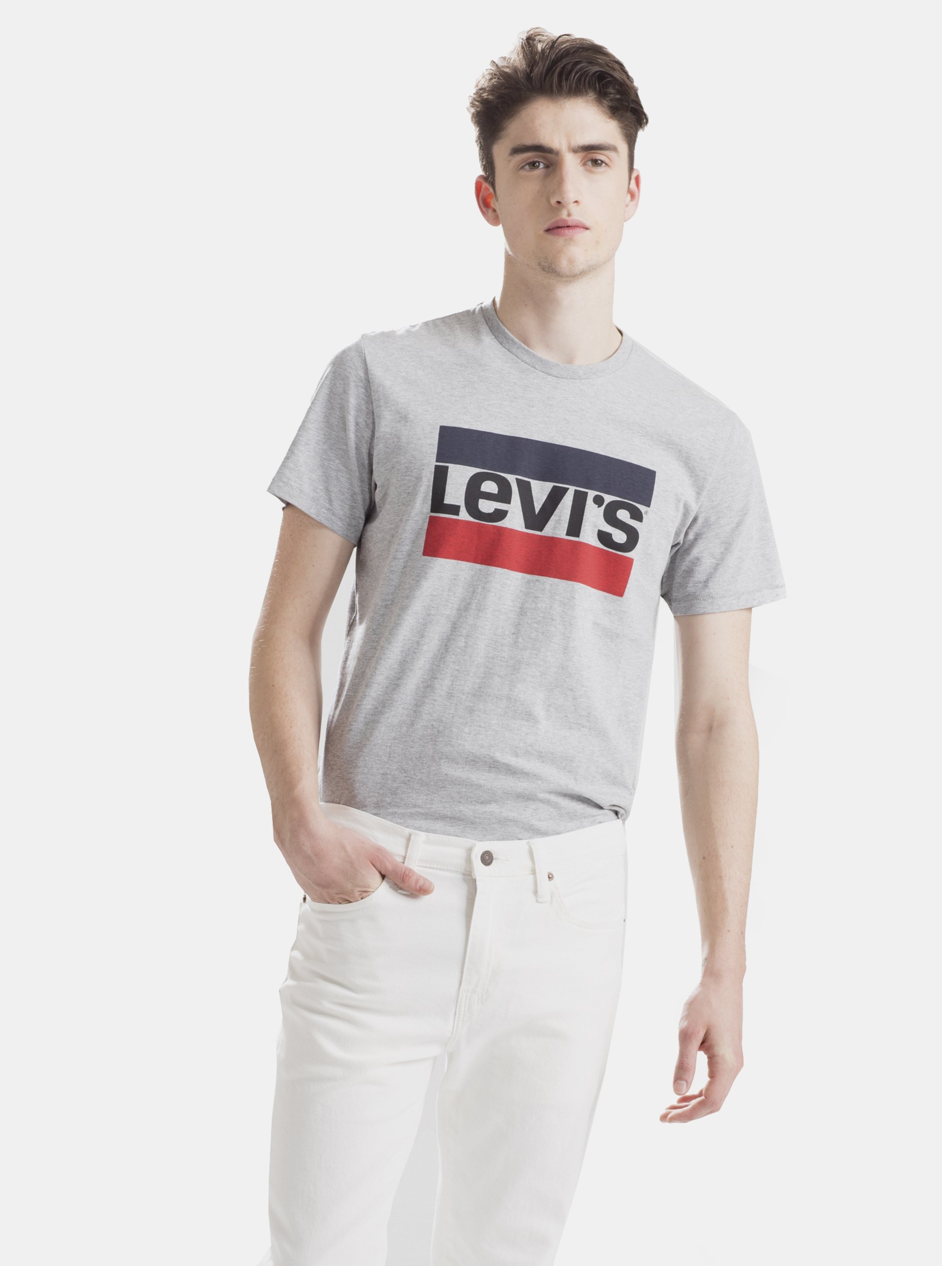 Levi's Šedé pánské tričko s potiskem Levi's® - Pánské