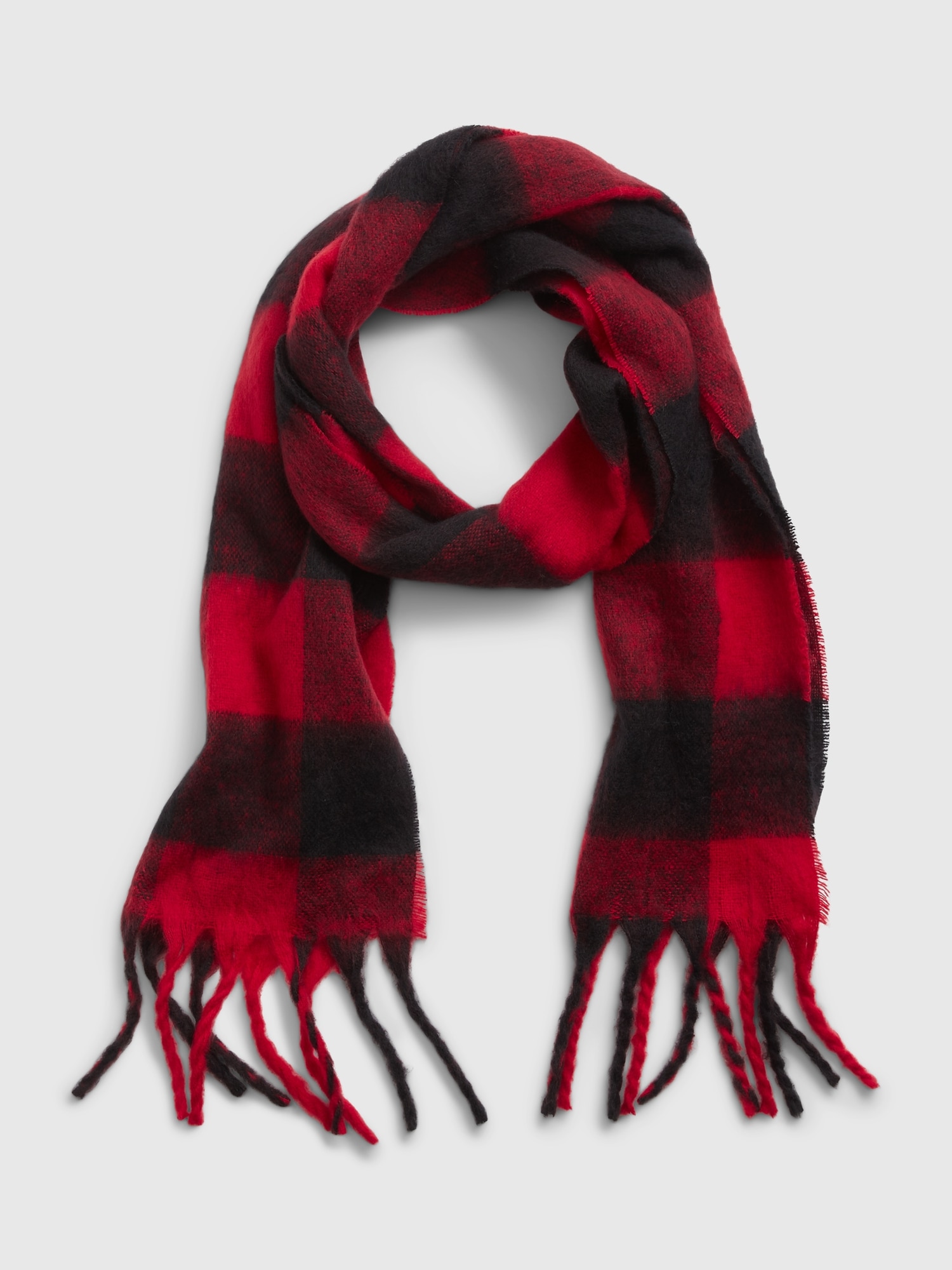 GAP Checkered Scarf With Fringe - Women