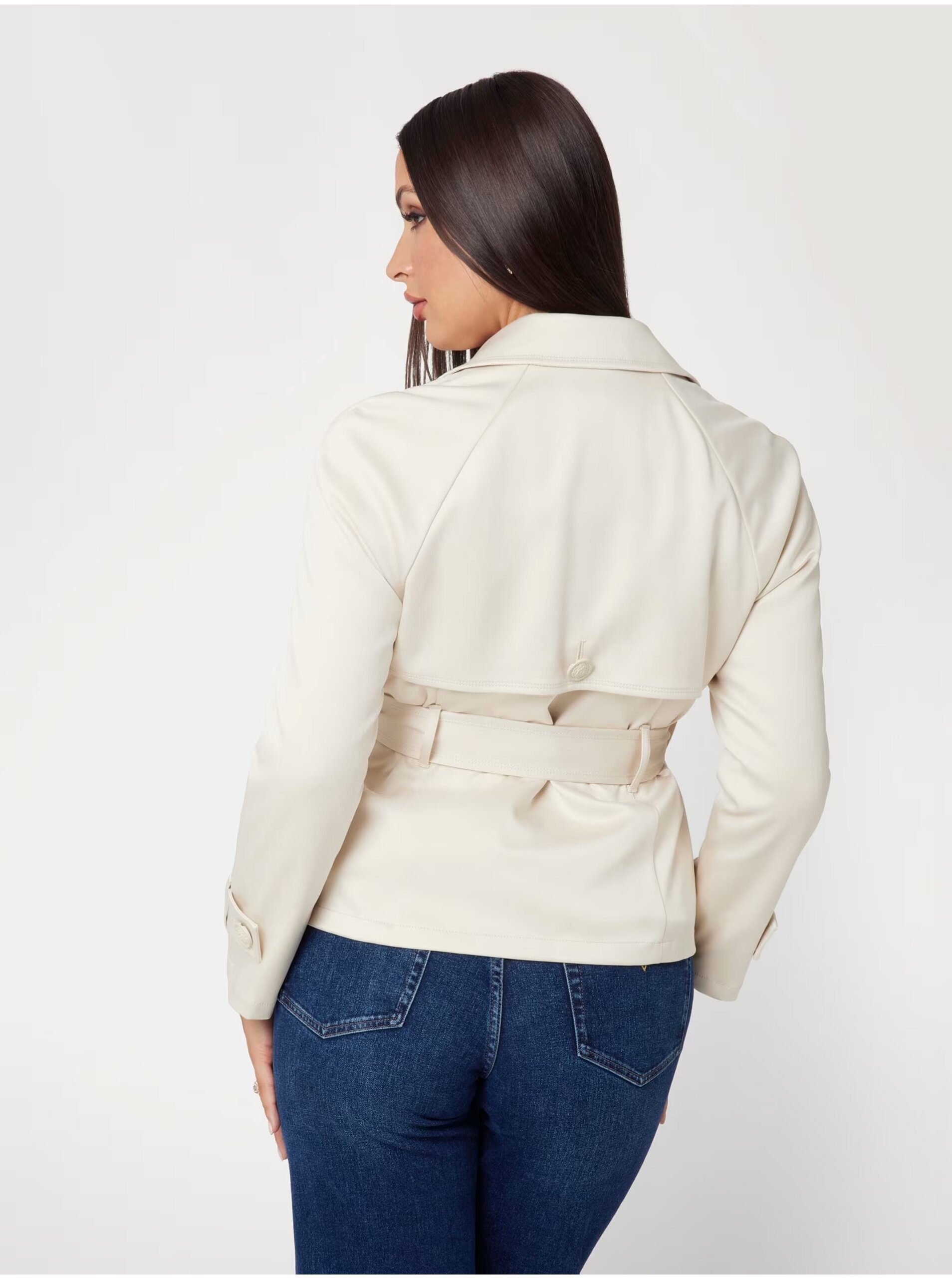 Cream women's short trench coat Guess - Women