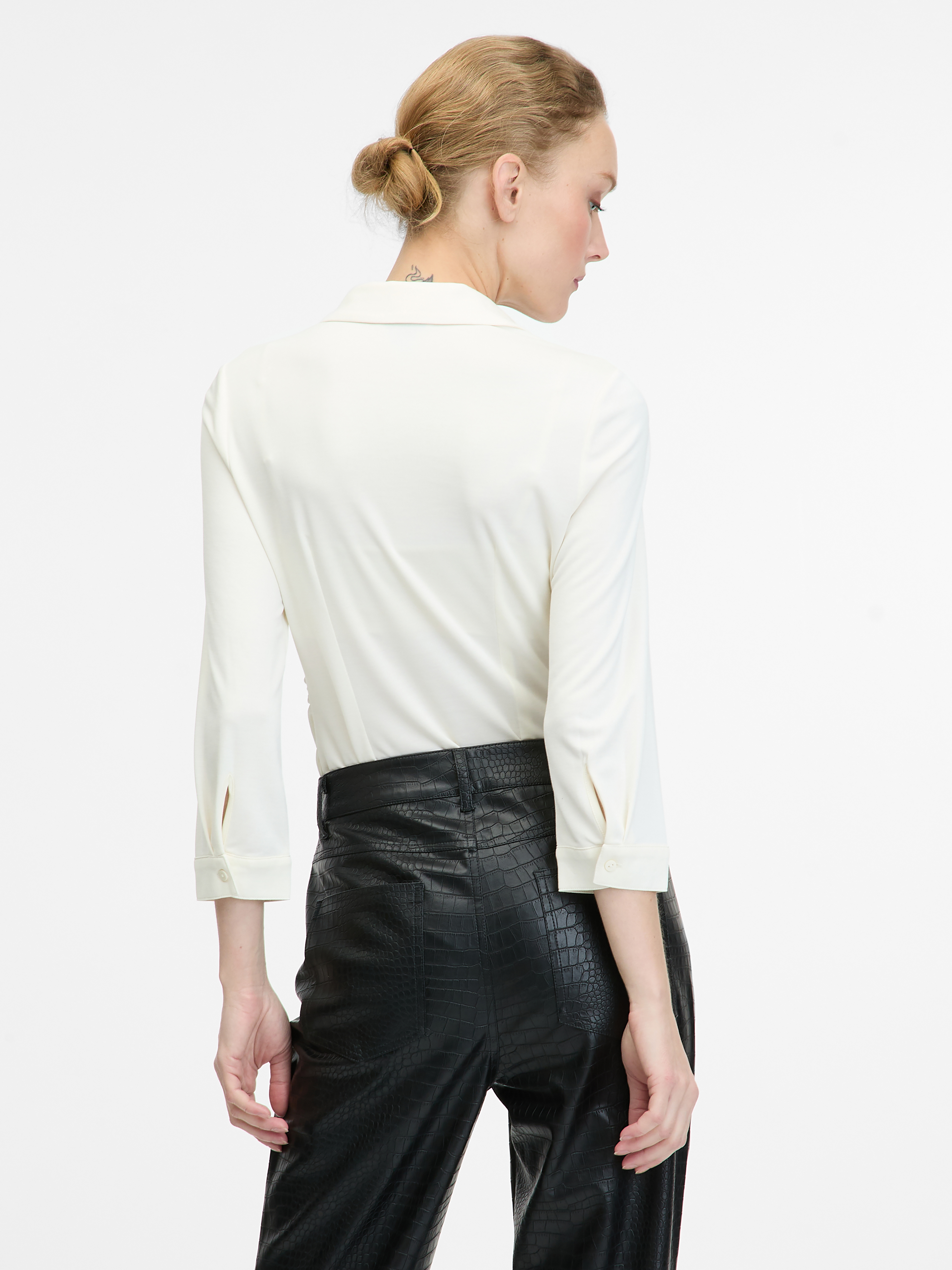 Cream women's blouse with collar ORSAY - Women