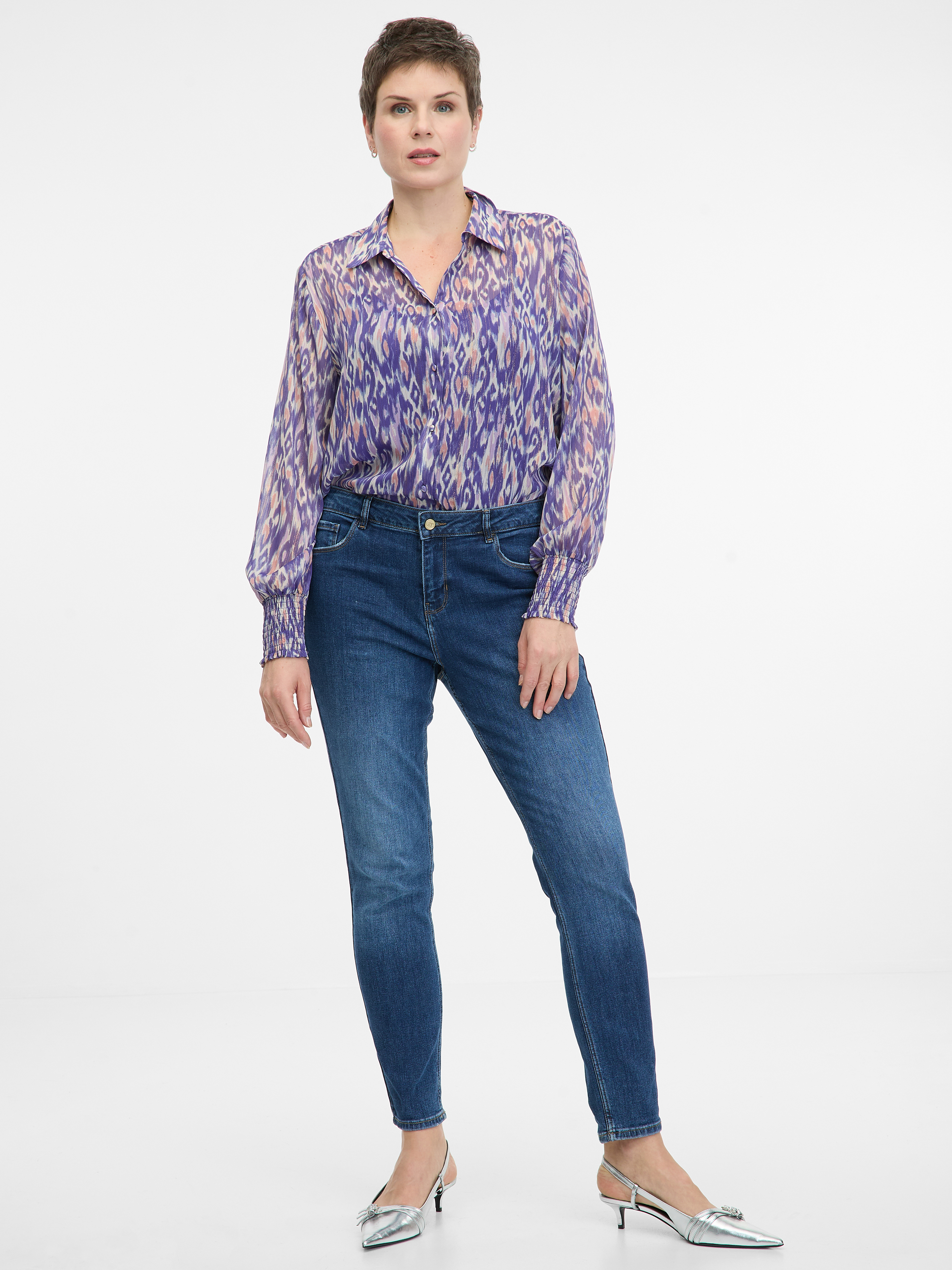 Purple women's blouse with collar ORSAY - Women's