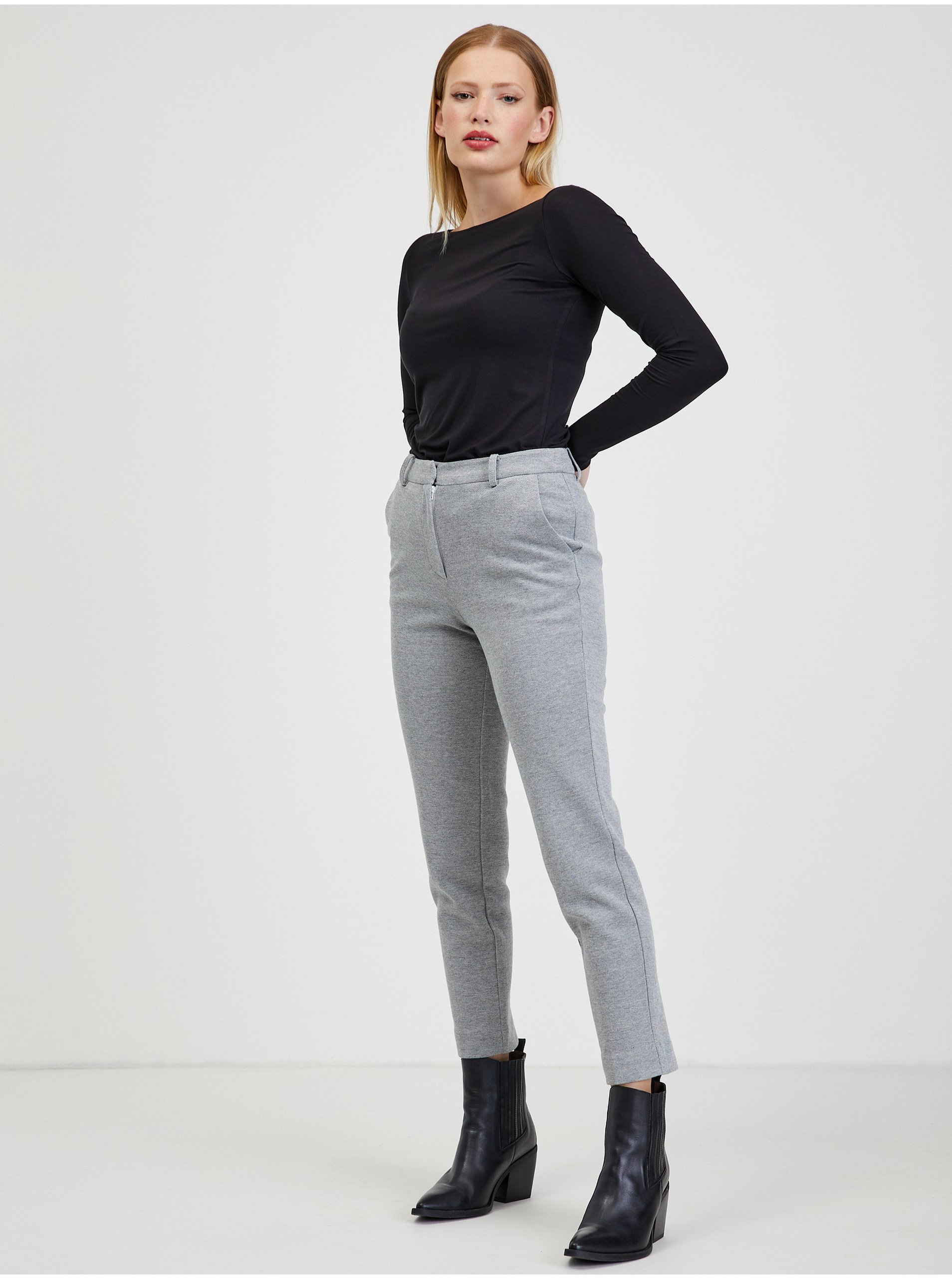 Pantaloni eleganti pentru femei ORSAY - gri deschis