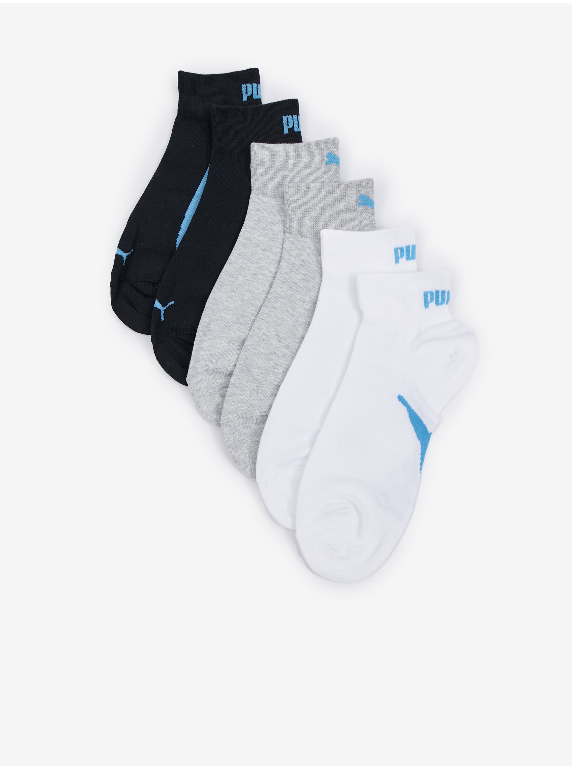 Puma Set of three pairs of men's socks in black, light gray and white - Men