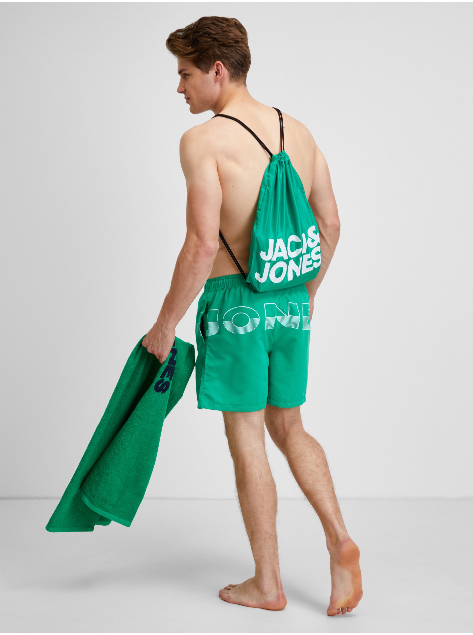 Men's Swimwear, Towel and Bag Set in Green Jack & Jones - Men