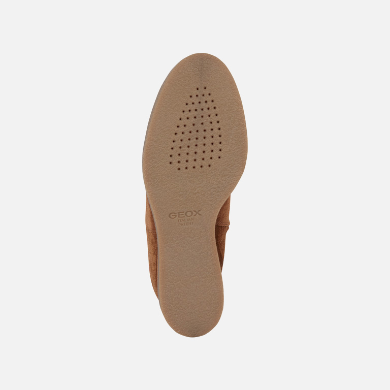 Brown women's ankle boots Geox Elidea Wedge - Women's