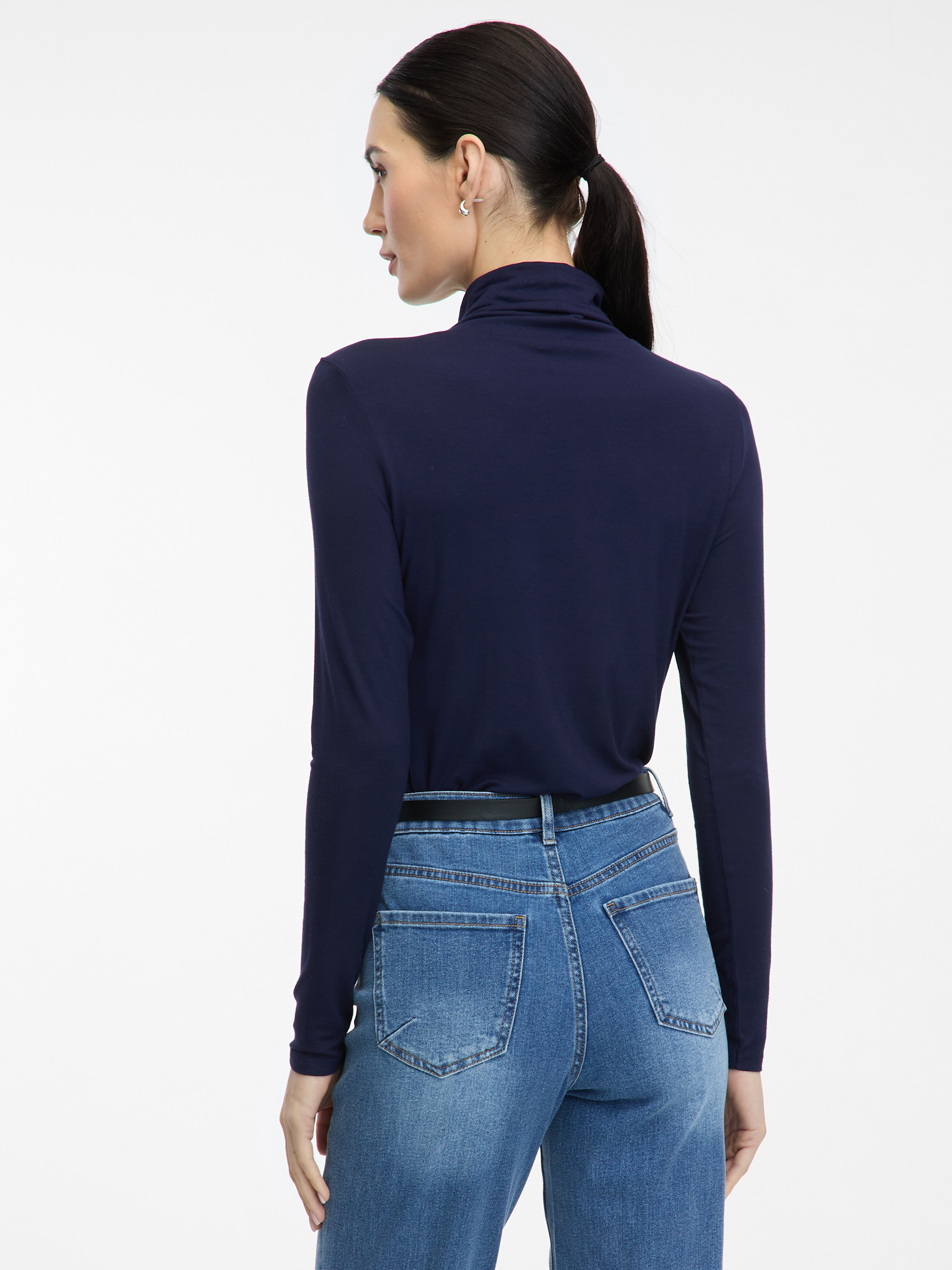 Navy Blue Women's T-Shirt with Turtleneck ORSAY - Women's