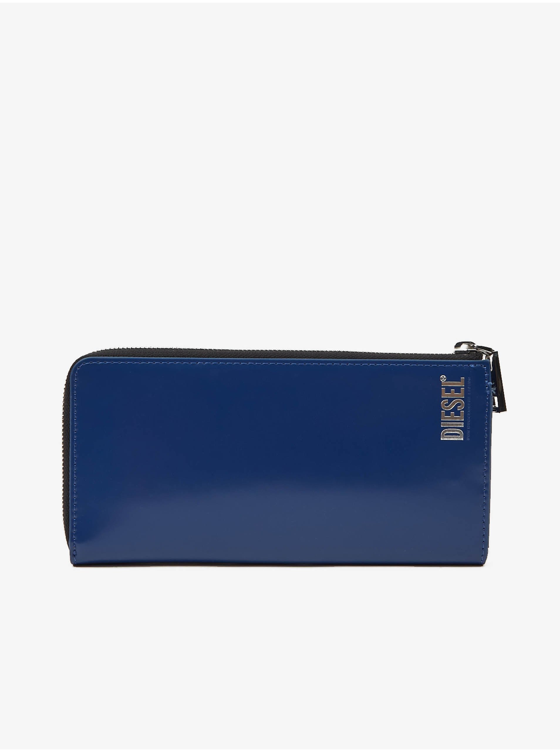 Levně Tmavě modrá pánská kožená peněženka Diesel - Pánské