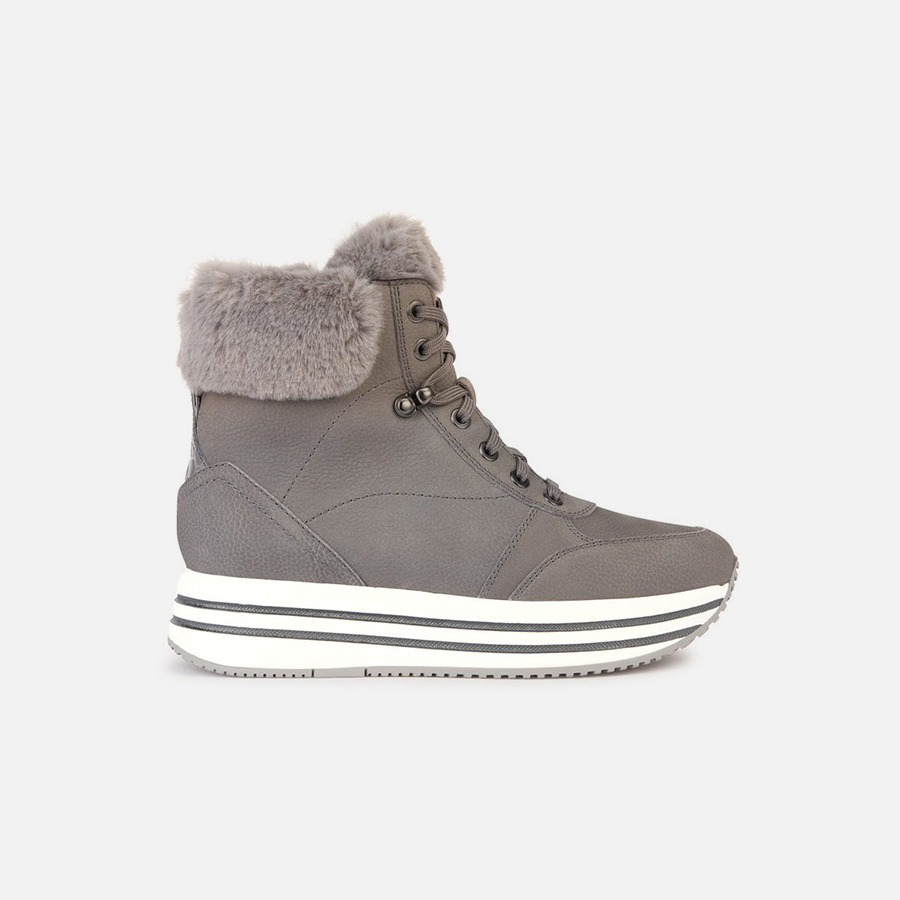 Grey womens sneakers Geox Kency - Womens