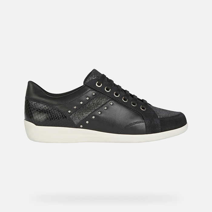 Black women's sneakers Geox Myria - Women's