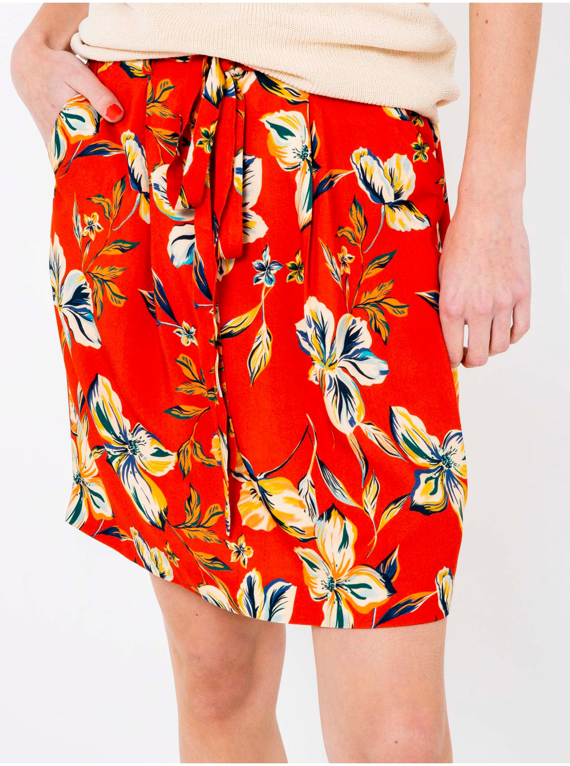 Red Floral Skirt CAMAIEU - Women